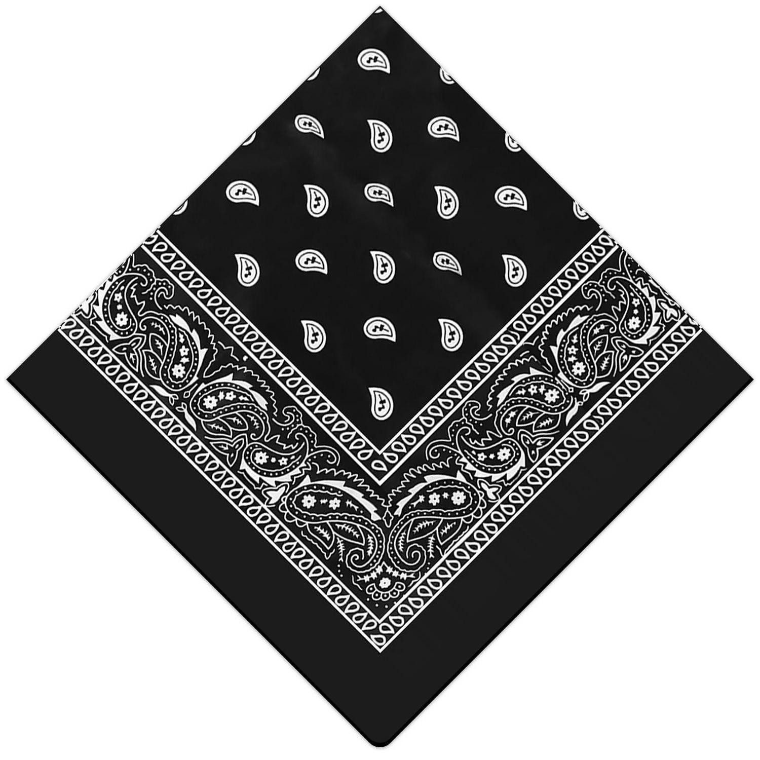 LuxusKollektion Bandana Bandana Paisley Schwarz 55x55cm, (1-St)
