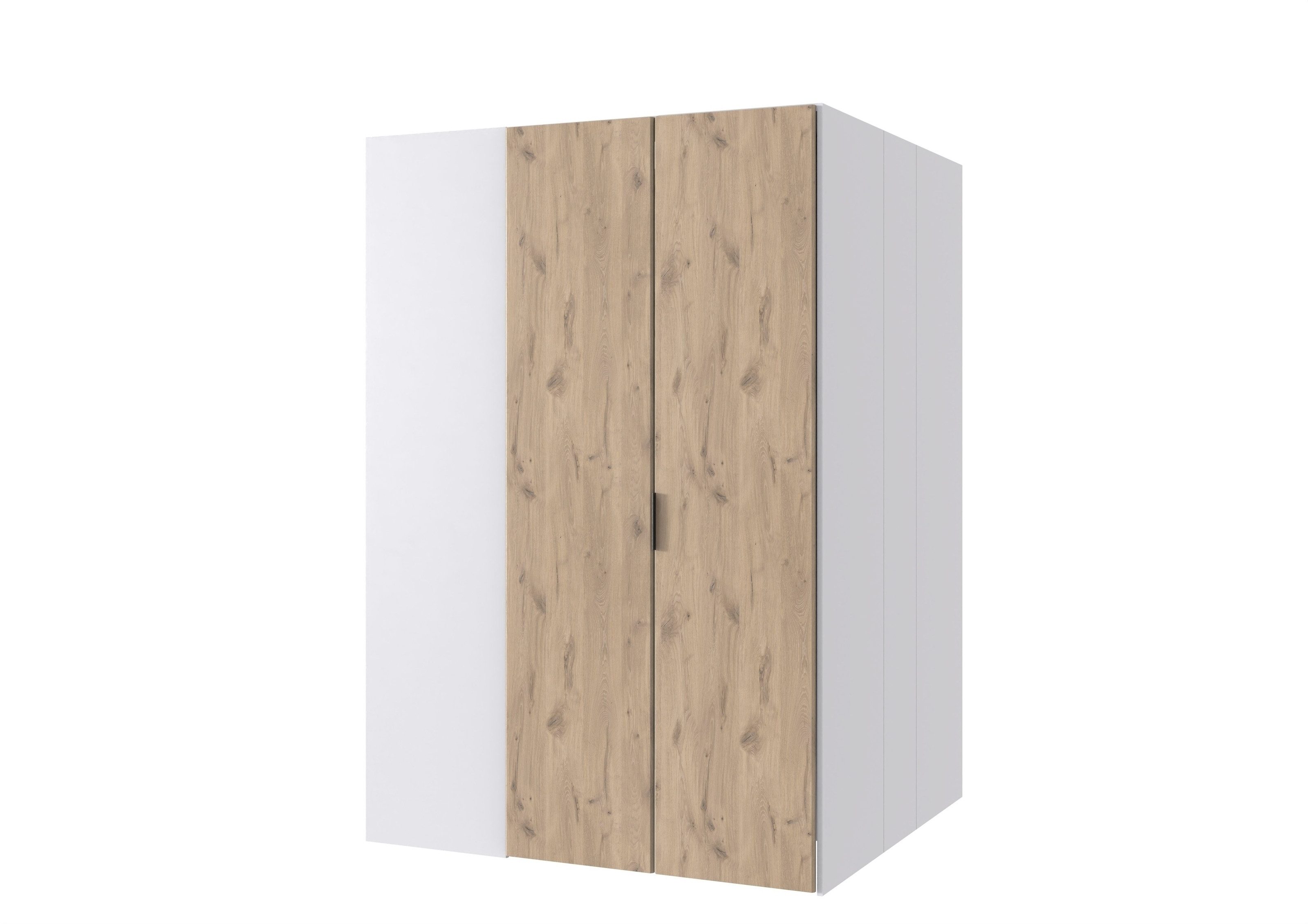 freiraum Drehtürenschrank NORDERNEY begehbar, 9 Böden, weiss / Viking oak Dekor - 135x197x127cm (B/H/T)