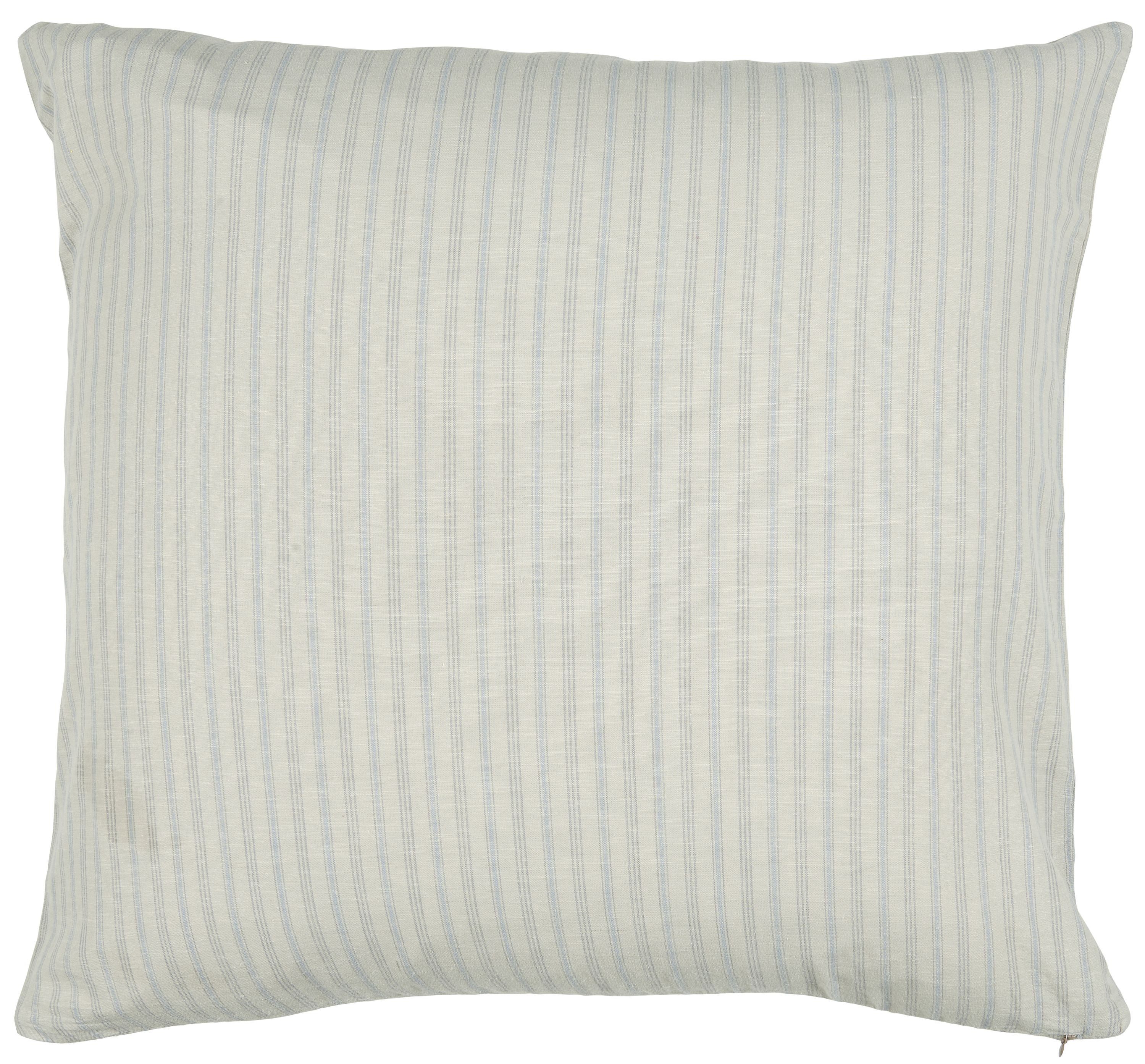 Ib Laursen Kissenbezug Ib Laursen - Kissenbezug Kissenhülle 60x60cm Natur Hellblau Gestreift