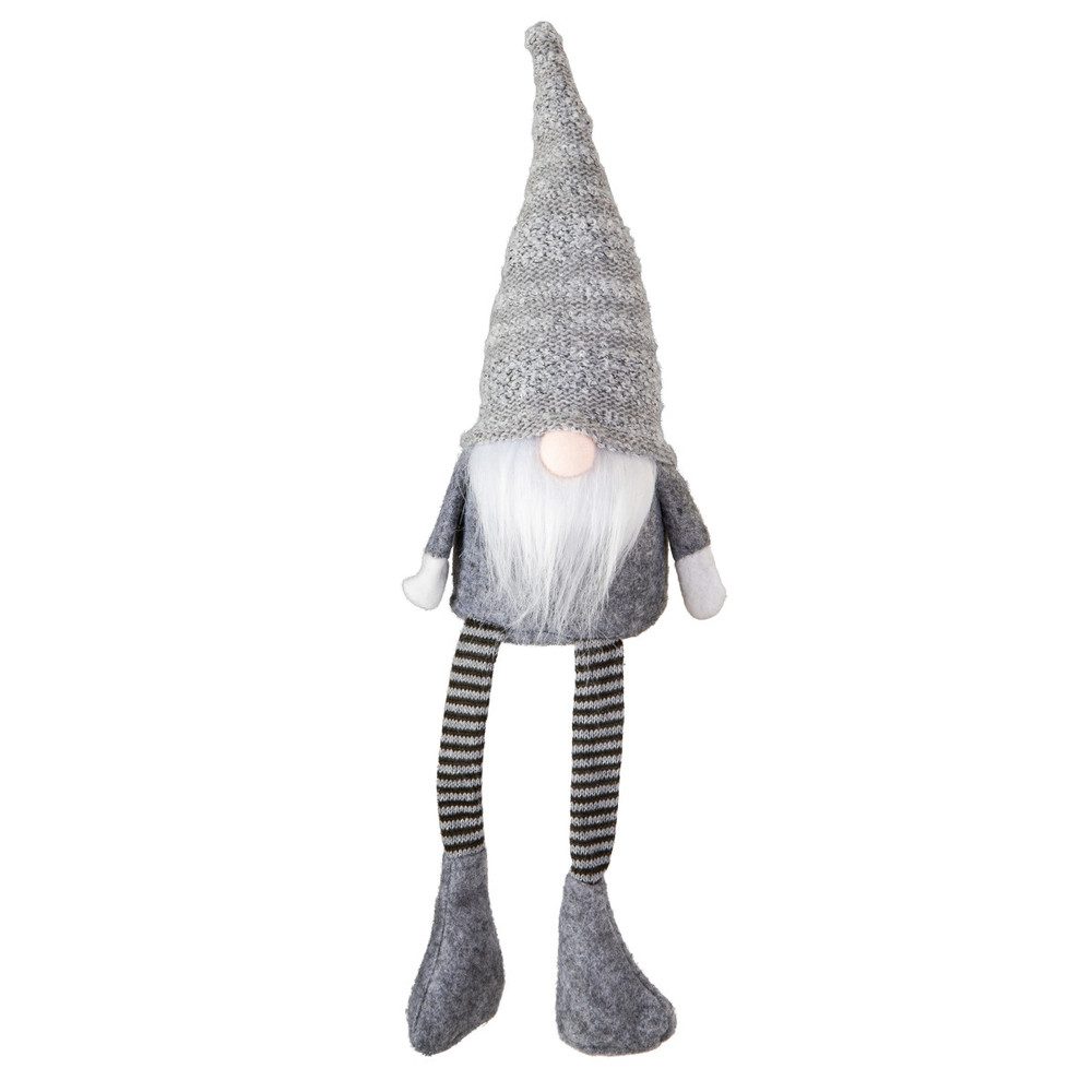 MICA Dekofigur Wichtel sitzend - grau/schwarz/weiß - ca. 10 x 9 x 37 cm günstig online kaufen