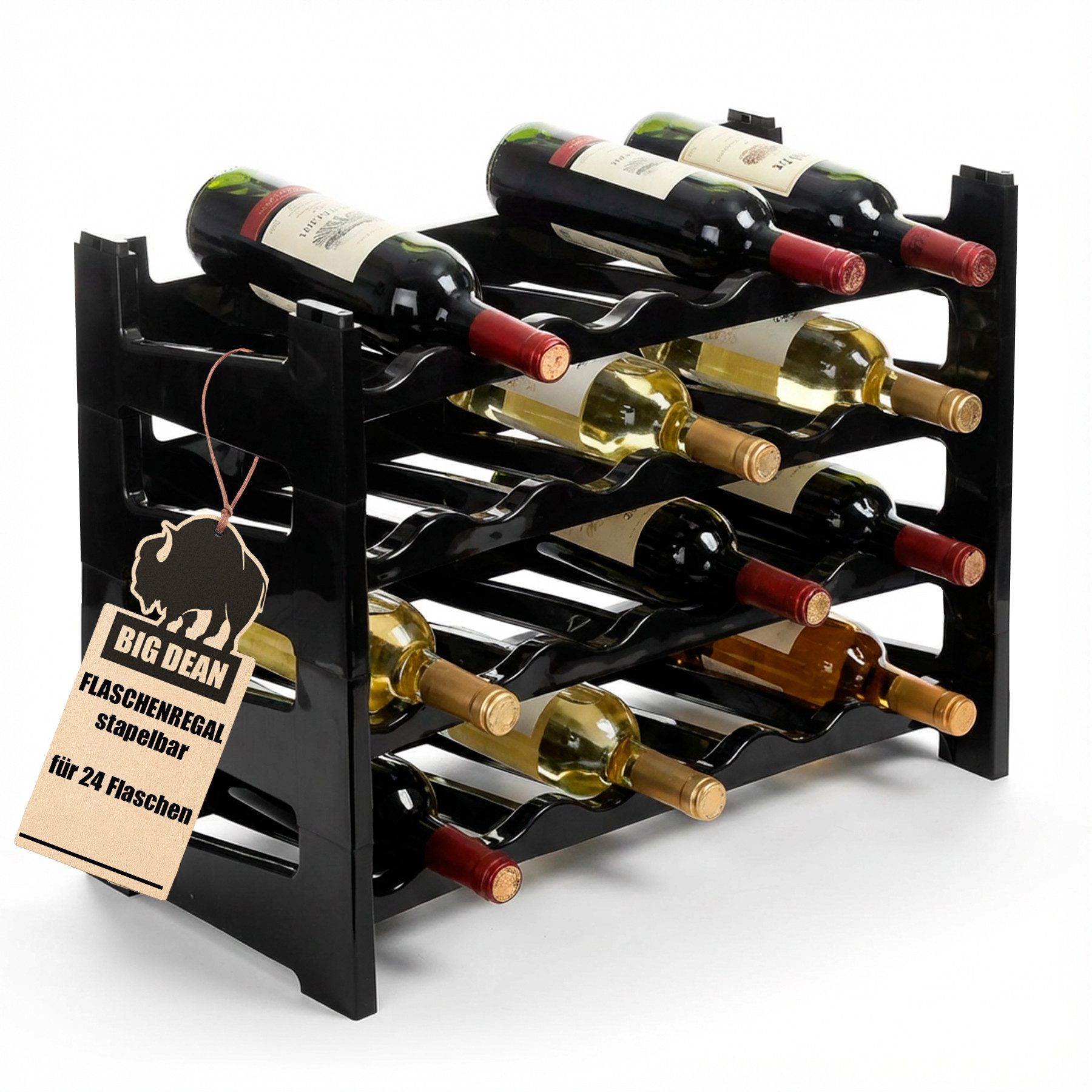 BigDean Flaschenregal Flaschenregal stapelbar für 24 Flaschen Weinregal, Se günstig online kaufen