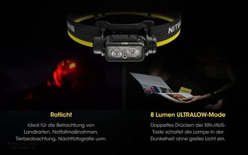 Nitecore LED Stirnlampe Stirnlampe NU43, USB-C LED Kopflampe, 1400 Lumen, Rotlicht (1-St)