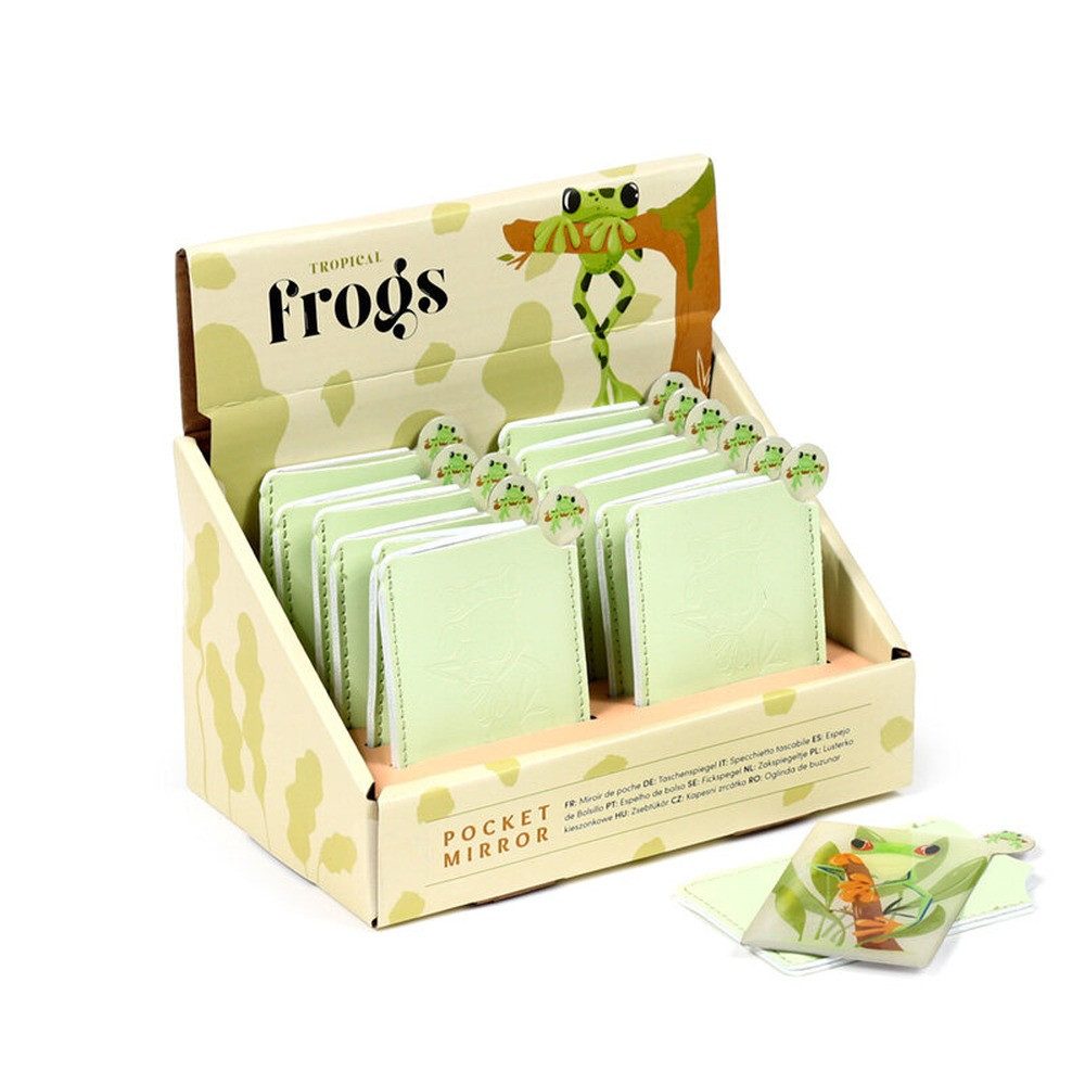 Puckator Taschenspiegel Tropical Frogs Tropen Frosch Frösche Taschenspiegel im Etui