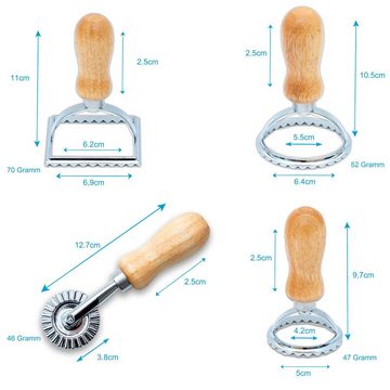 Intirilife Ravioliform, (Set 4-tlg), Ravioli Ausstecher Set Pasta Stempel auch für Kekse geeignet