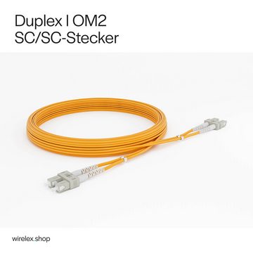 Kabelbude.eu Duplex Patchkabel SC/SC 50/125µ, OM2 Glasfaserkabel, (100 cm)