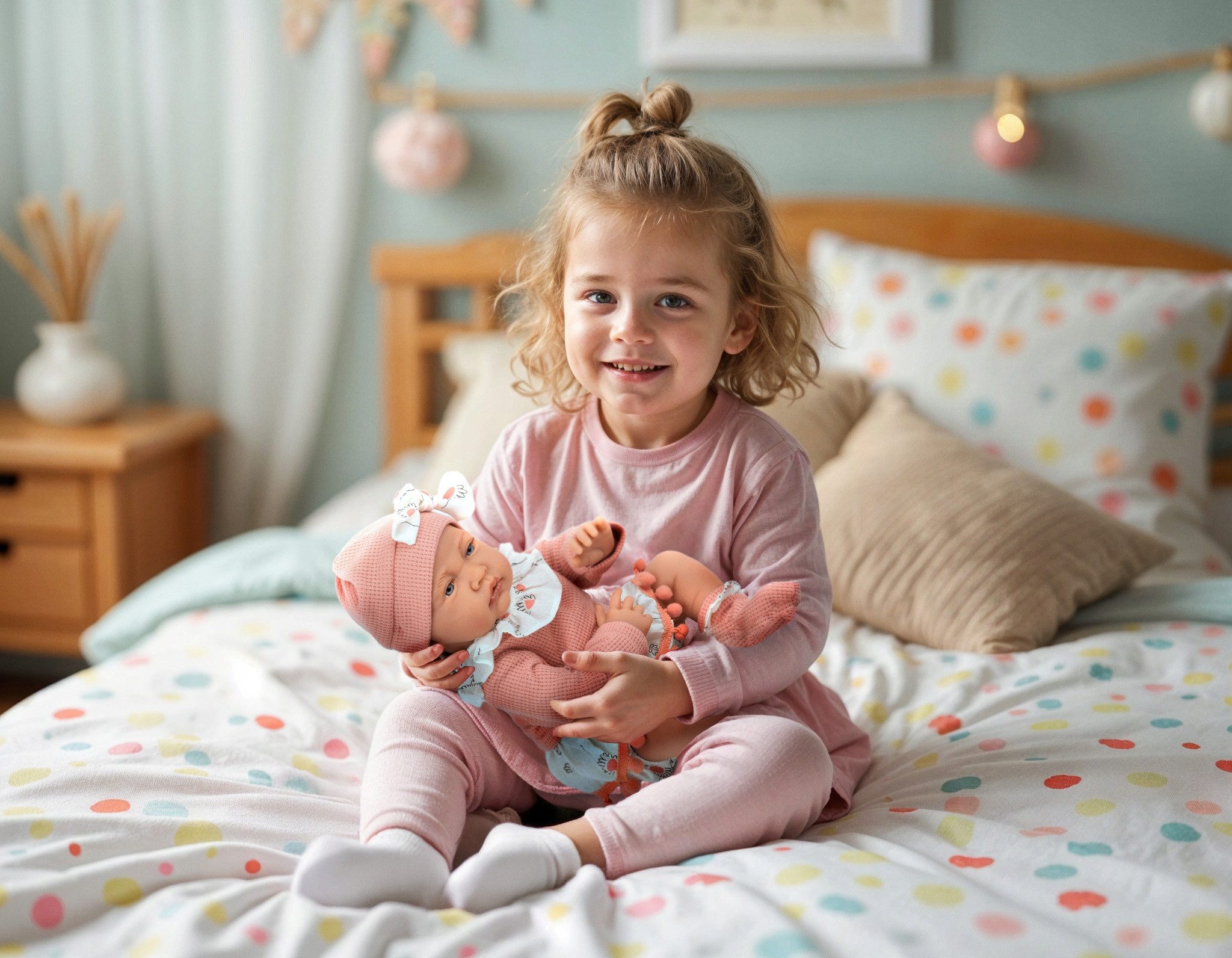 Kinderplay Dolls & Strollers Baby Doll Interactive Baby Doll 41 cm – Talks & With Pacifier – Realistic (Set)