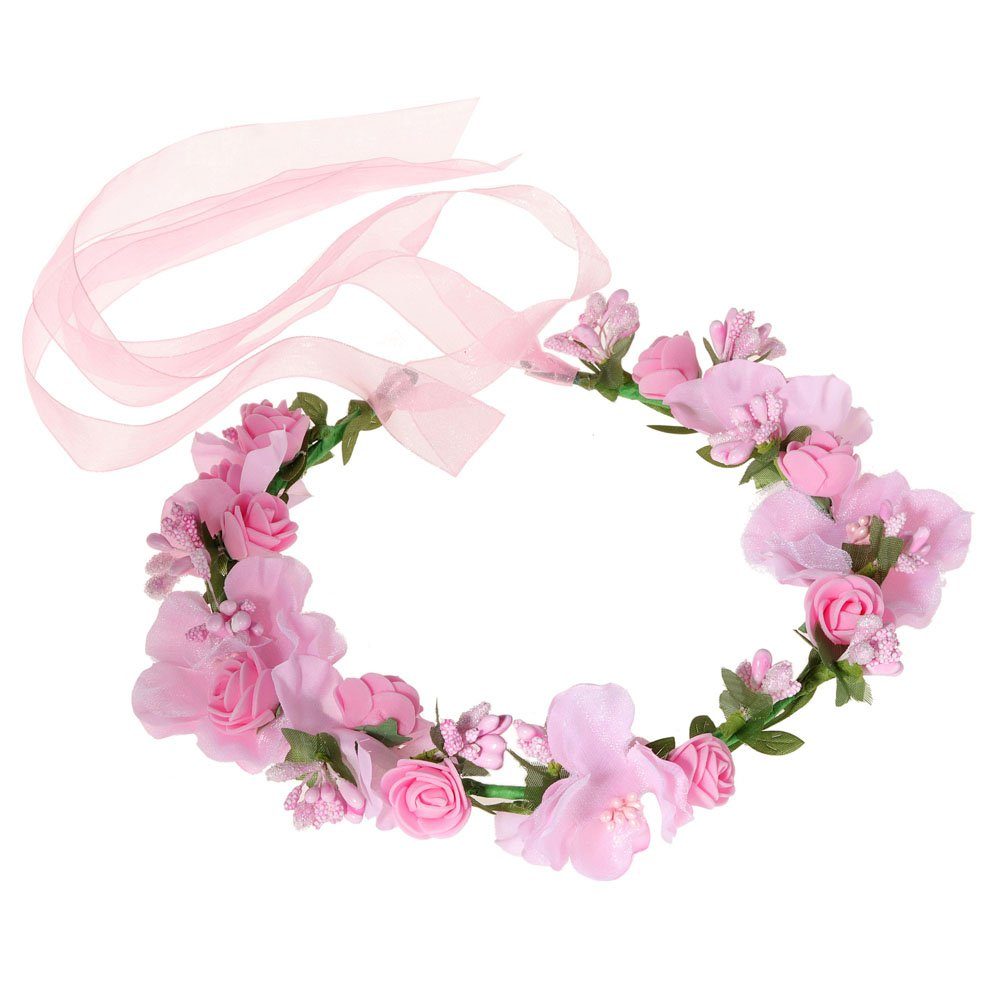CTGtree Haarspange 1 Stück rosa Blütenringkopfschmuck verstellbar