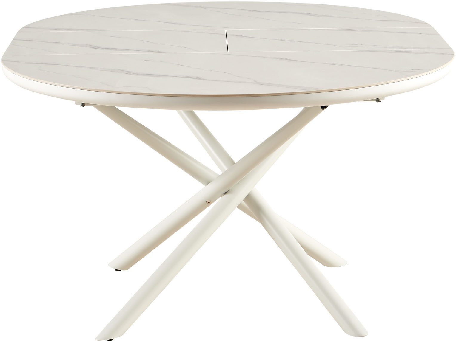 SalesFever Esstisch Stuttgart Esstisch für stilvolles Speisen, rund, Keramik, ausziehbar auf 120 - 160 cm