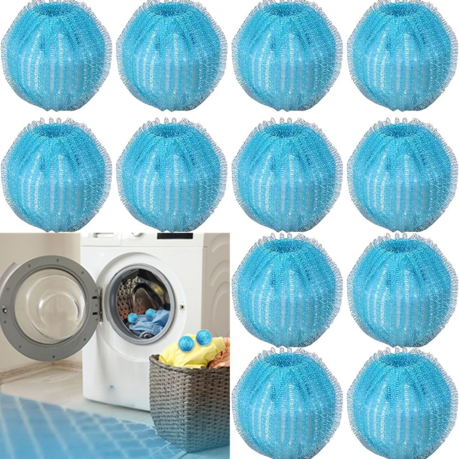 FOUORTUNATE-BEE Wäschekugel Wäschekugel 12x Tierhaar Entferner Waschmaschine Fusselbälle gegen, Waschball Set gegen Tierhaare, Anti-Verknoten, für Kleidung