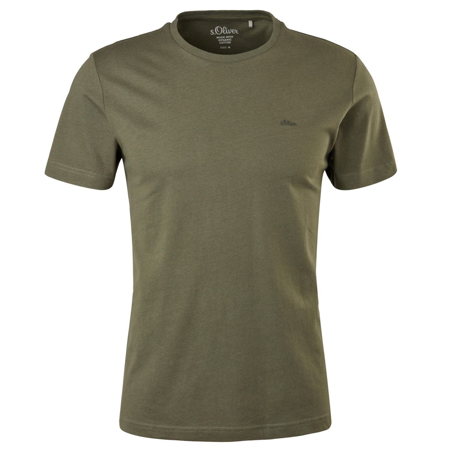 Pack Look Basic, 2er T-Shirt Logo, mit schlicht, im (2-tlg) s.Oliver moderner unifarben,