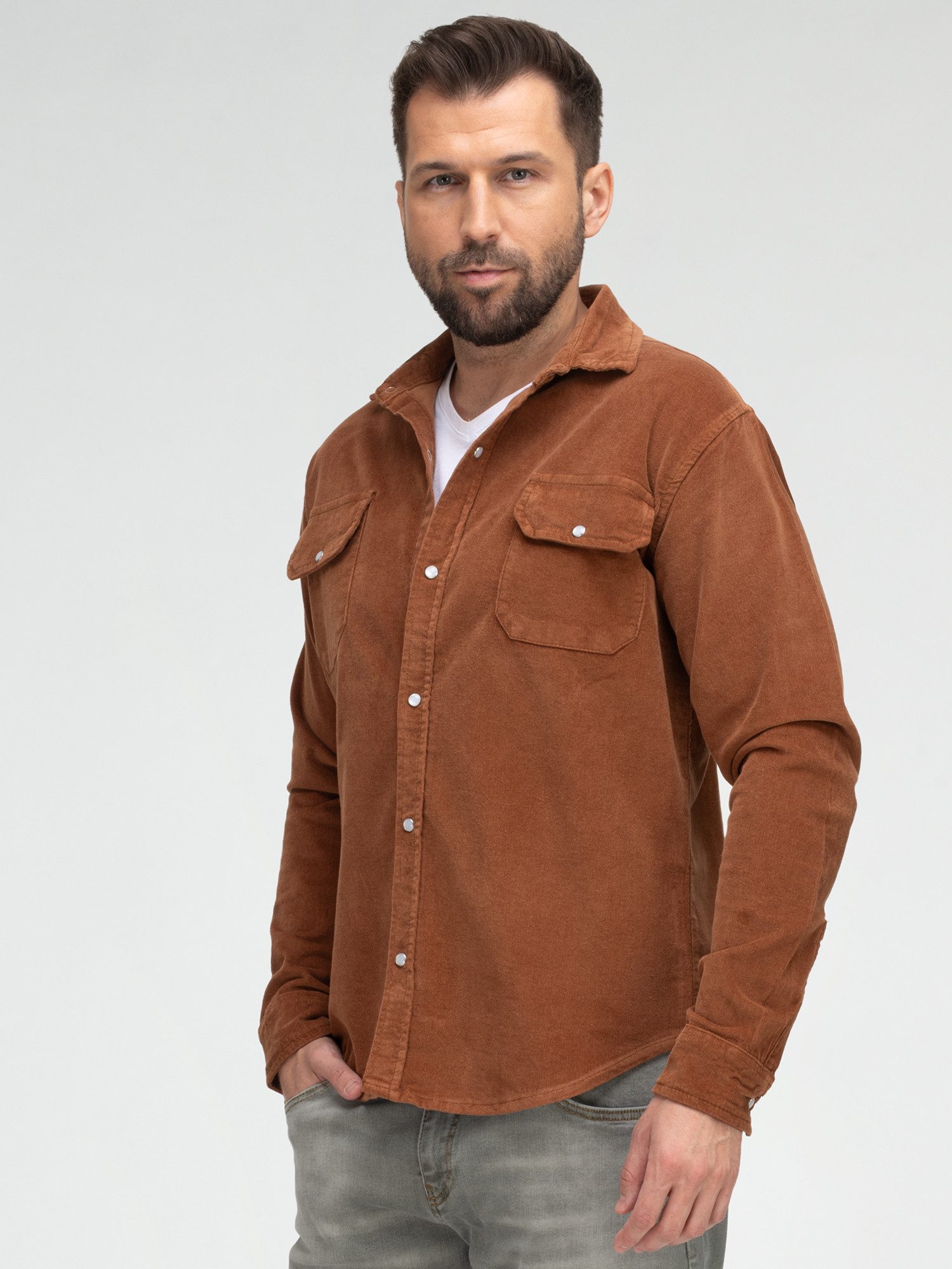 Rock Creek Outdoorhemd Cordhemd Herren Hemd H-412 Langarm, Kentkragen – Bild 5 von 5