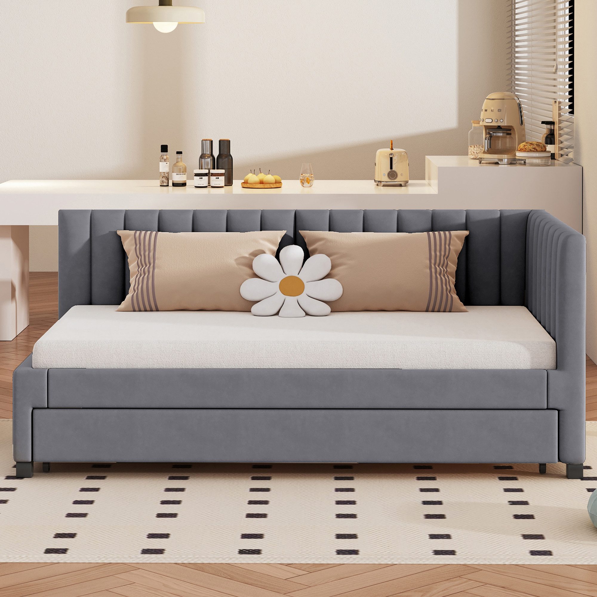 MODFU Schlafsofa Polsterbett Daybett Tagesbett Gästebett Jugendbett, Auszie günstig online kaufen