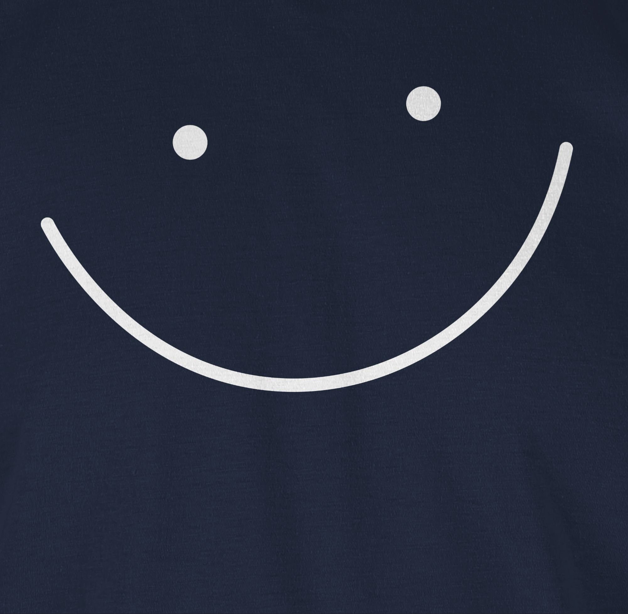 Shirtracer T-Shirt Smile Navy 02 Gesicht Blau Sprüche Statement