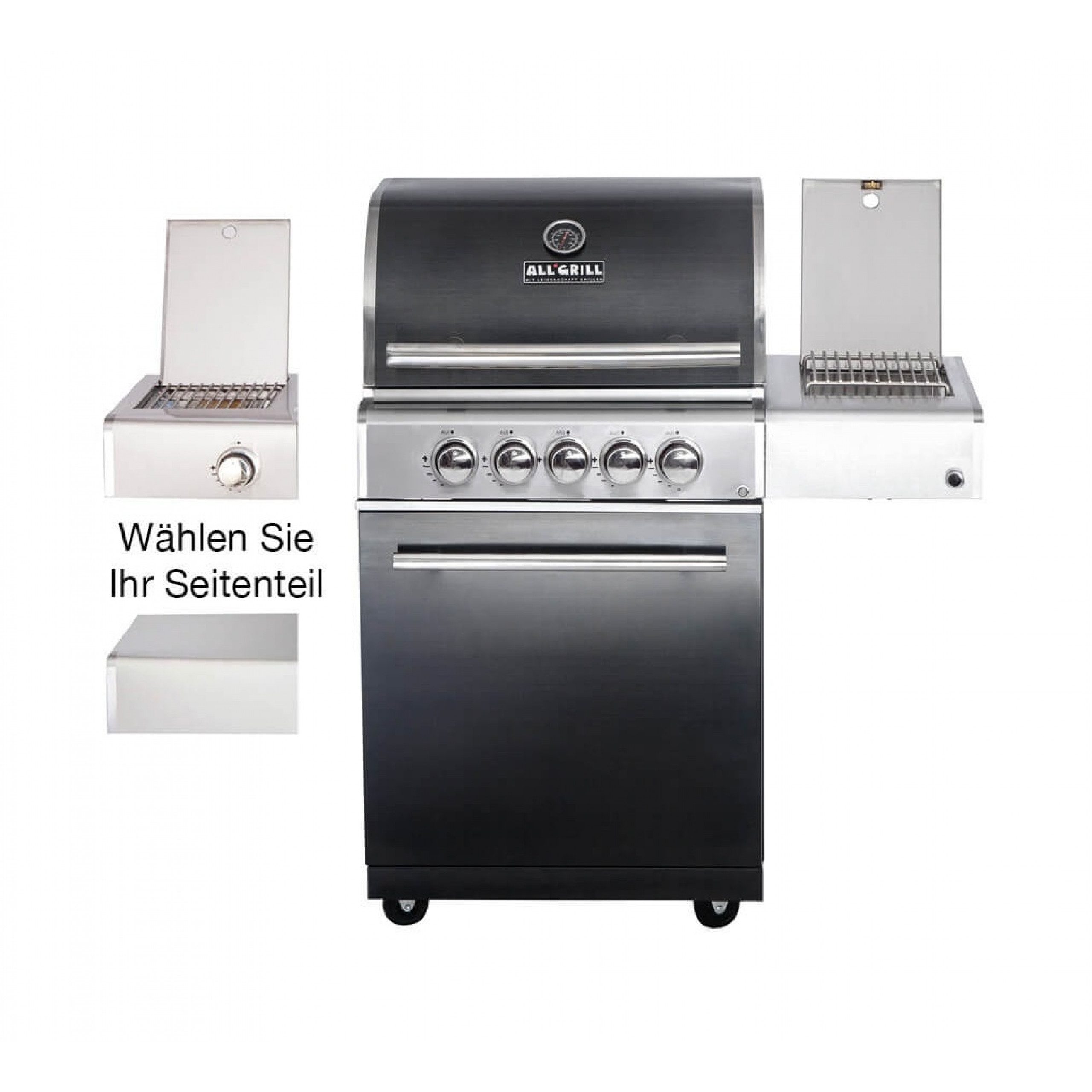 All Grill Gasgrill ALLGRILL Gasgrill CHEF M BLACK Modular Grundmodell 3 Brenner