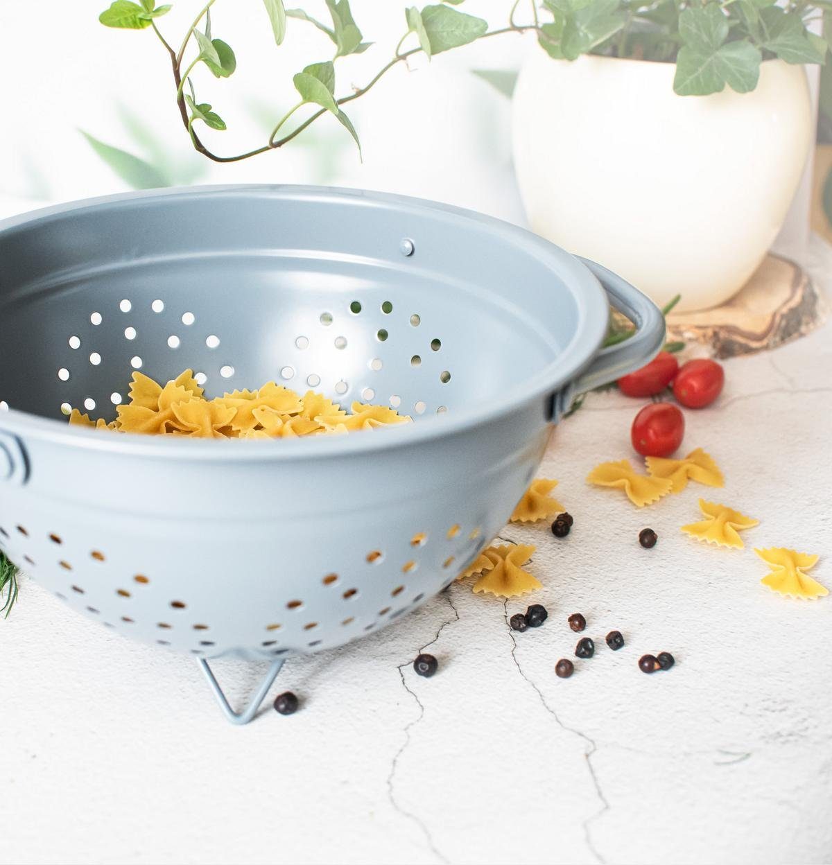 Sendez Küchensieb Abtropfsieb Emaille Sieb Nudelsieb Metallsieb Durchschlag Seiher, Metall