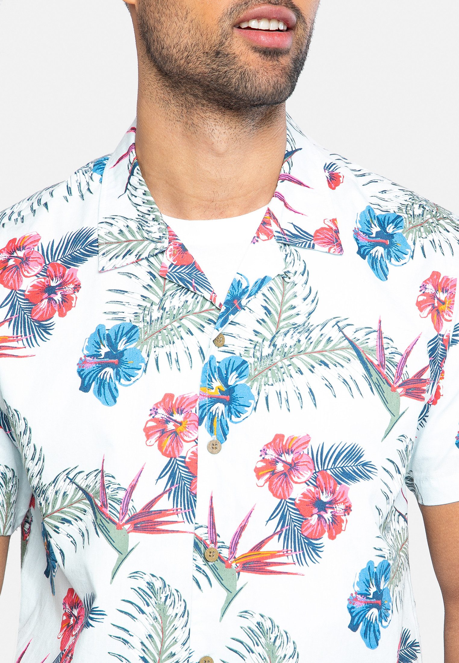 Threadbare Kurzarmhemd Venice (1-tlg) mit Blumen Print