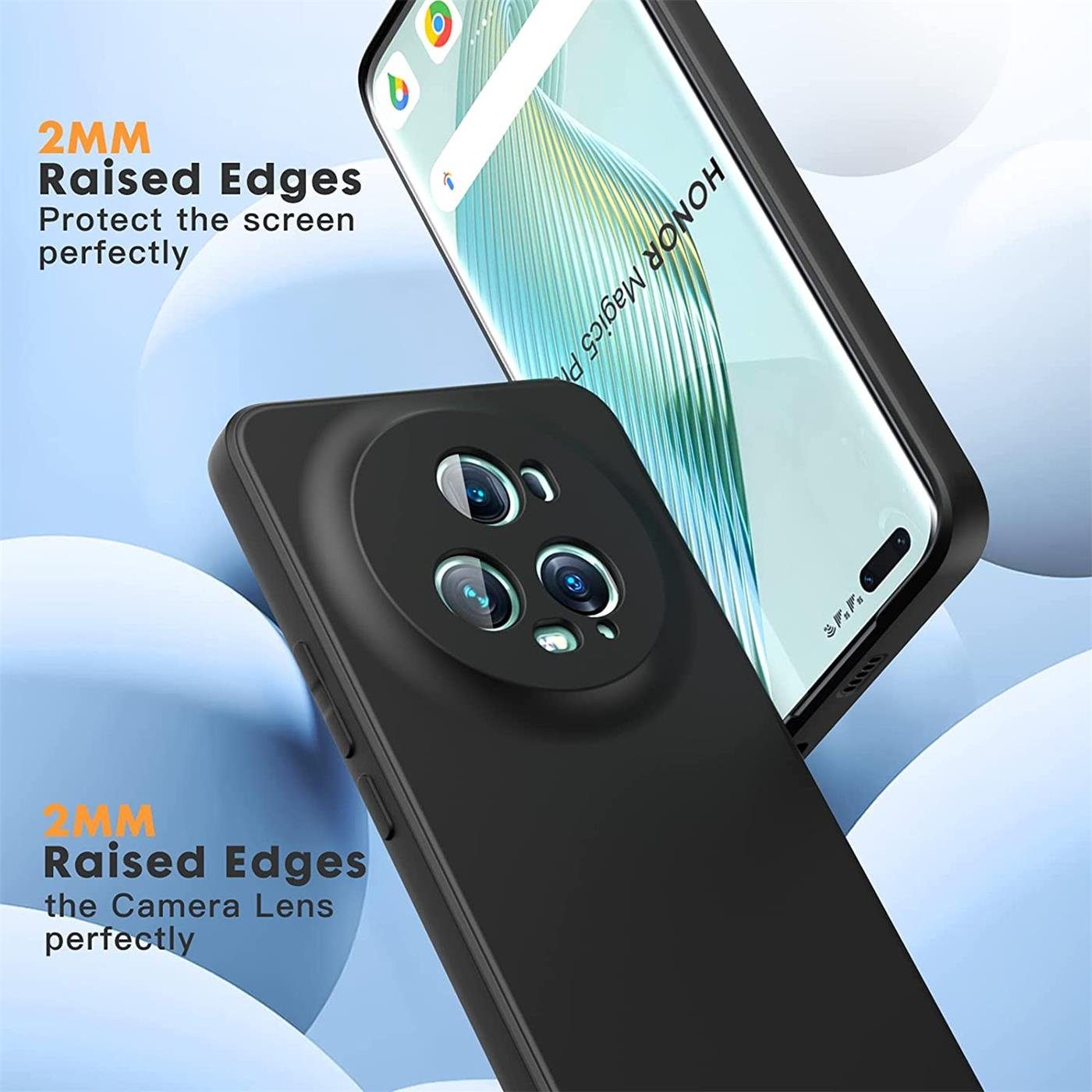 CoolGadget Handyhülle Black Series Handy Hülle für Honor Magic 5 Pro 6,81 Zoll, Edle Silikon Schlicht Robust Schutzhülle für Honor Magic5 Pro Hülle