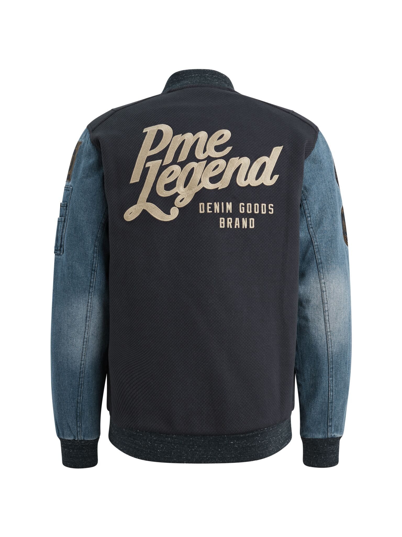 PME LEGEND Jeansjacke Hybridjacke - Jeans Jacke mit Badges Herren - Zip jacket