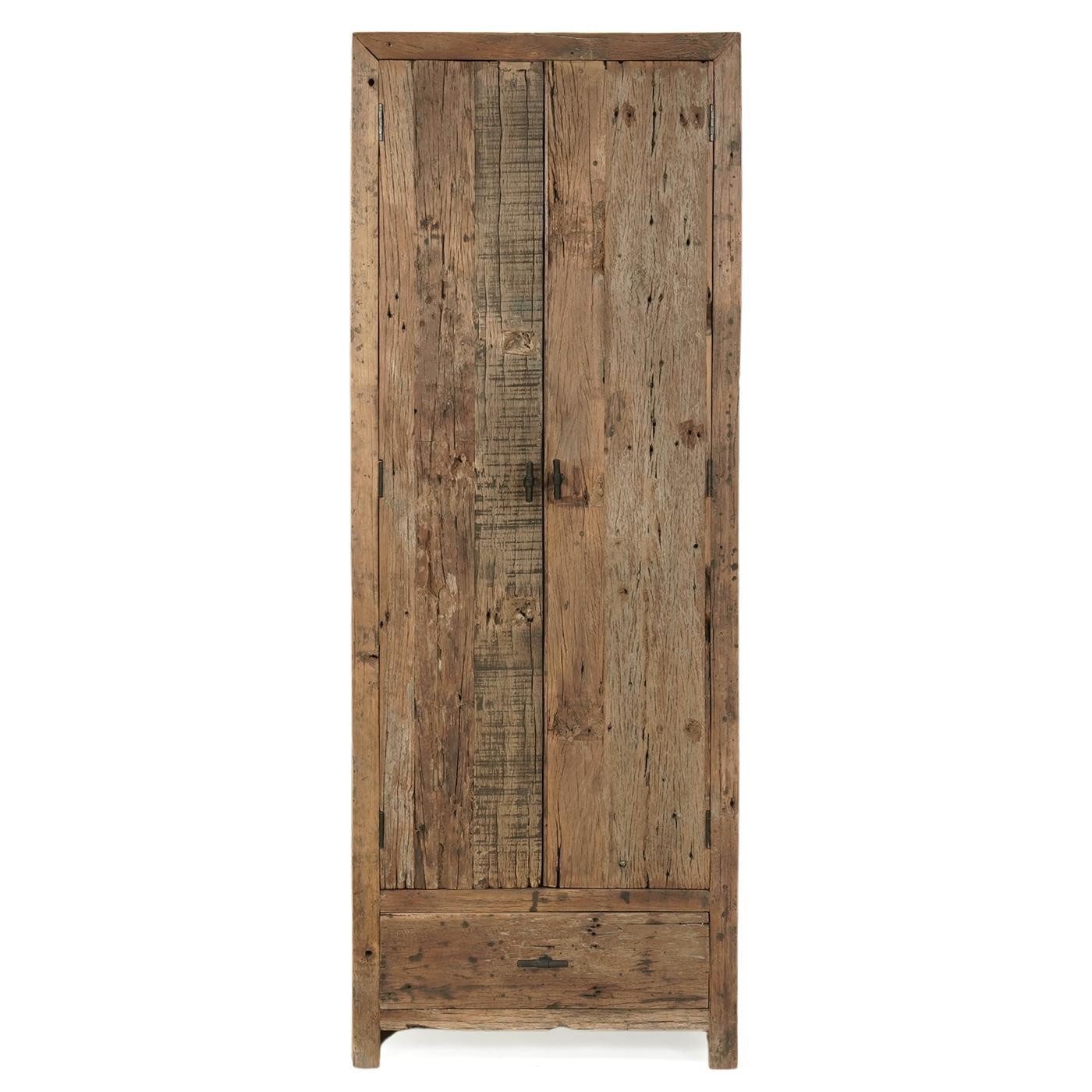 baario Mehrzweckschrank Schrank DRVO Altholz schmal massiv recycelt Treibholz Landhaus Design