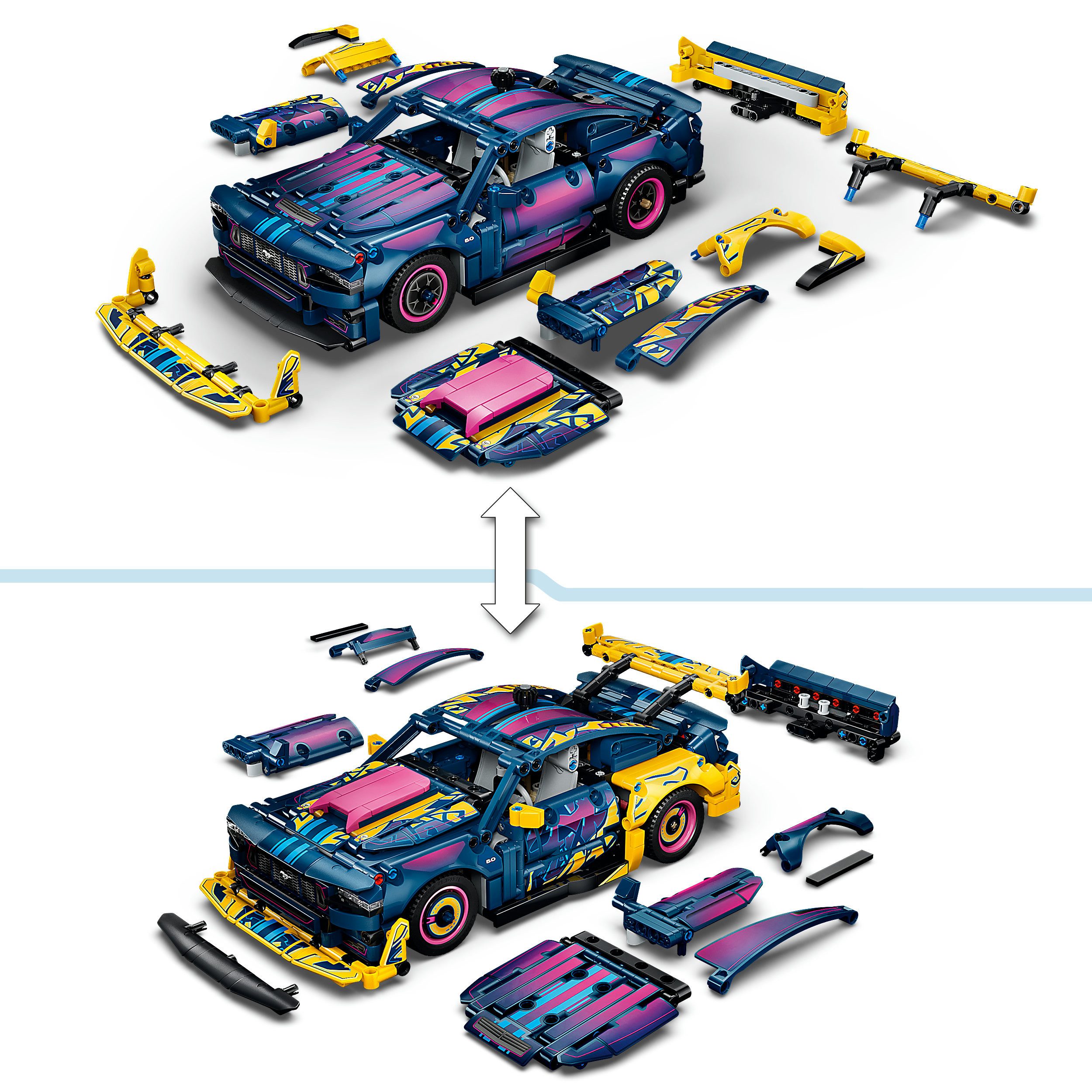 LEGO® Ford Mustang GT Auto aus der Tuning-Werkstatt (42236), LEGO Technic Konstruktionsspielsteine, (973 St), Made in Europe – Bild 5 von 5