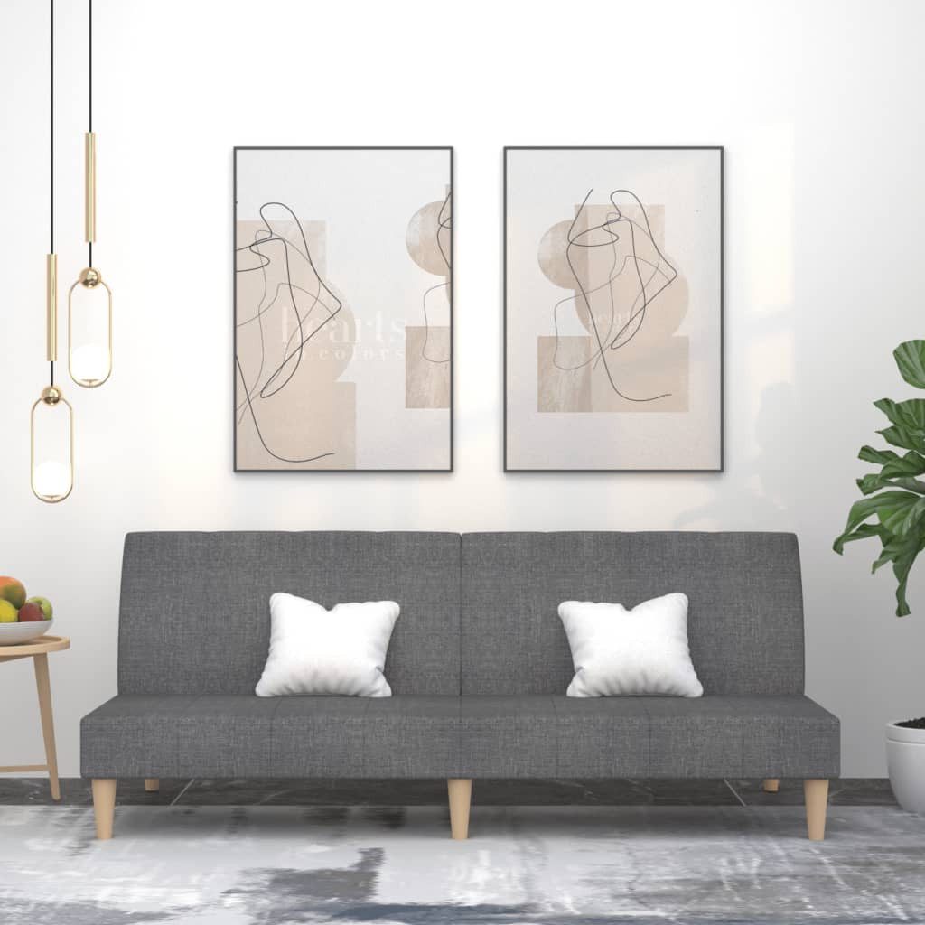 vidaXL Schlafsofa, Sofa 2-Sitzer Hellgrau Stoff