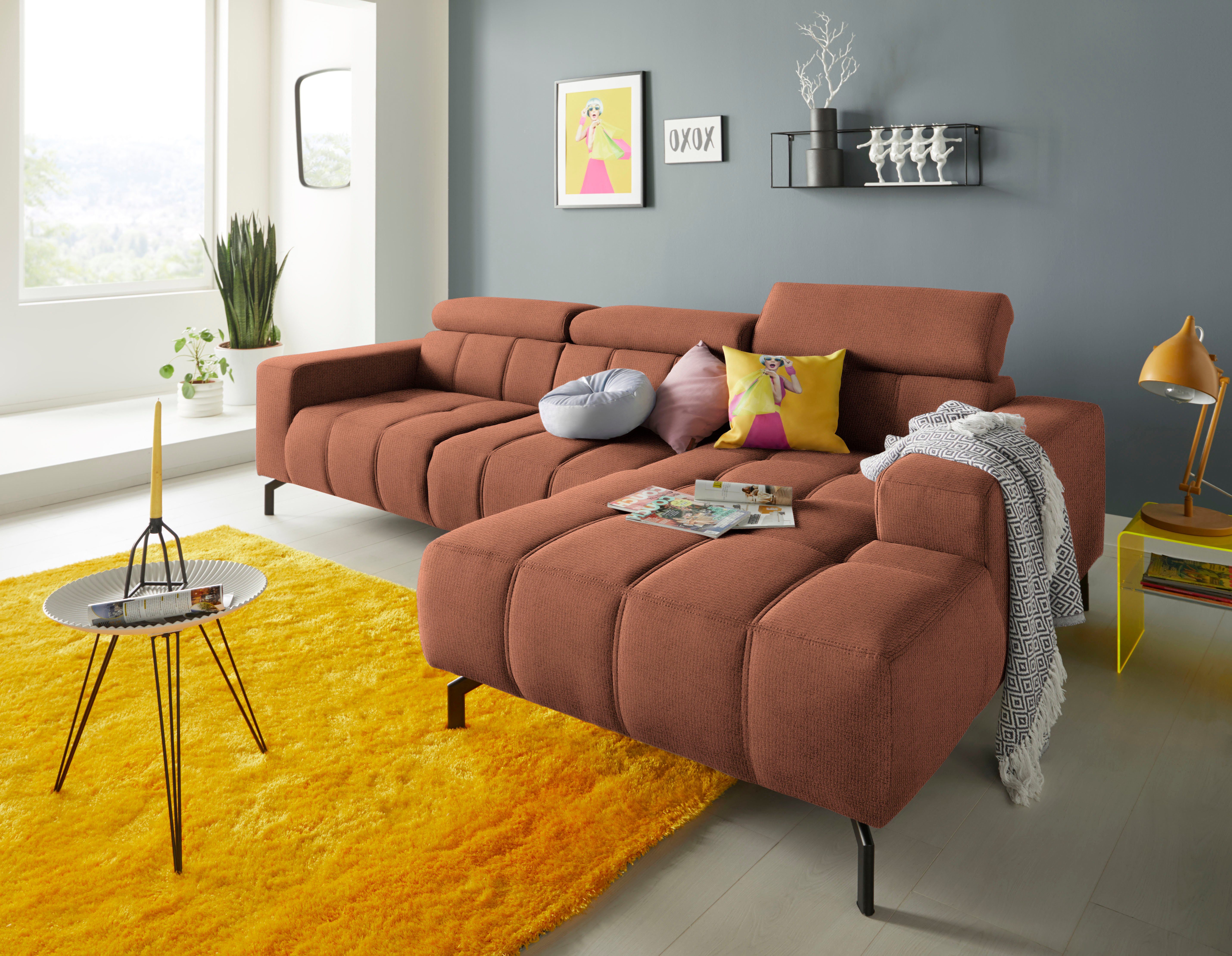 DOMO collection Ecksofa "Cunelli tolle Sitznähte als Designelement, fester günstig online kaufen