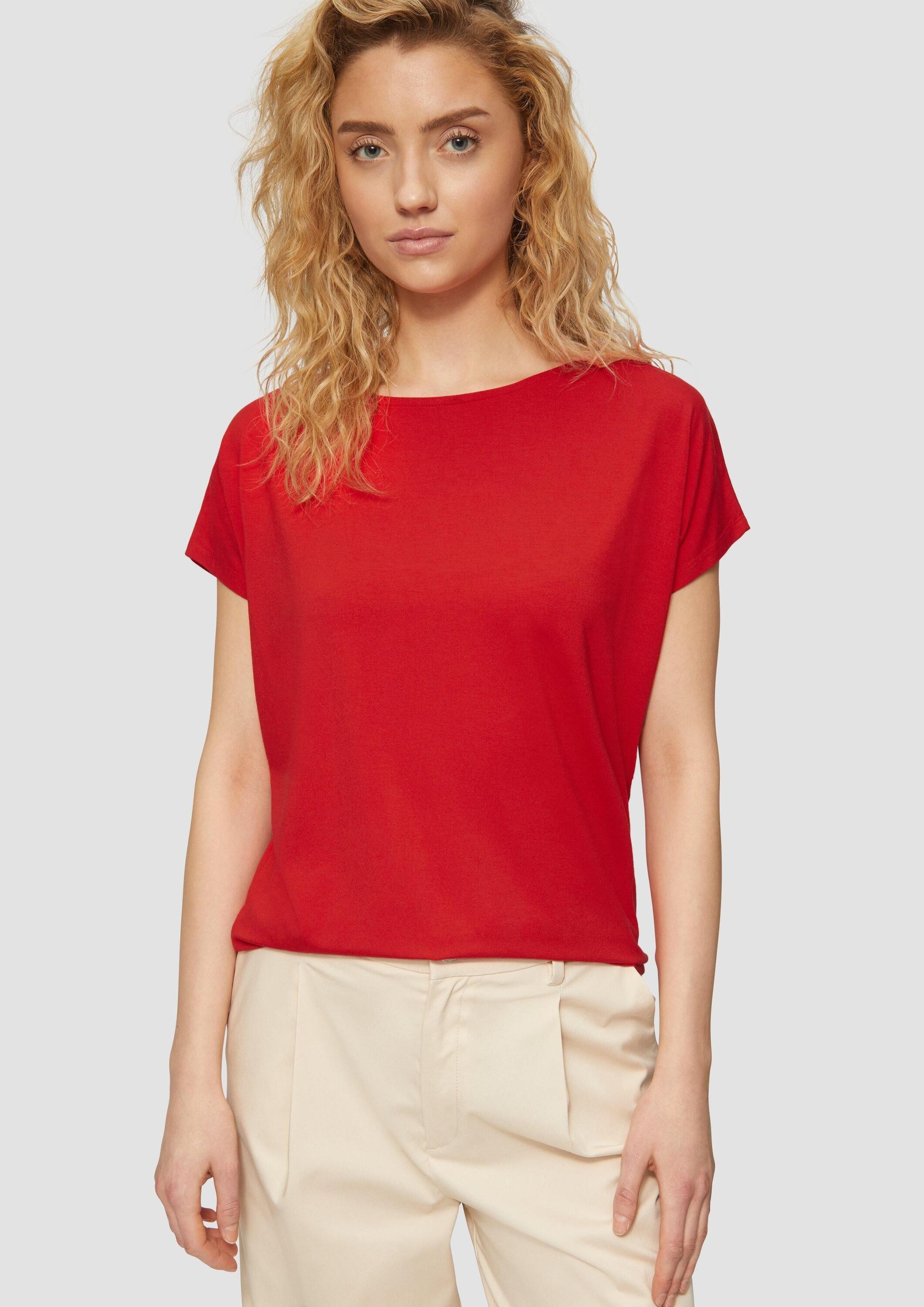 s.Oliver Kurzarmshirt T-Shirt Fließendes Jersey-Shirt mit günstig online kaufen
