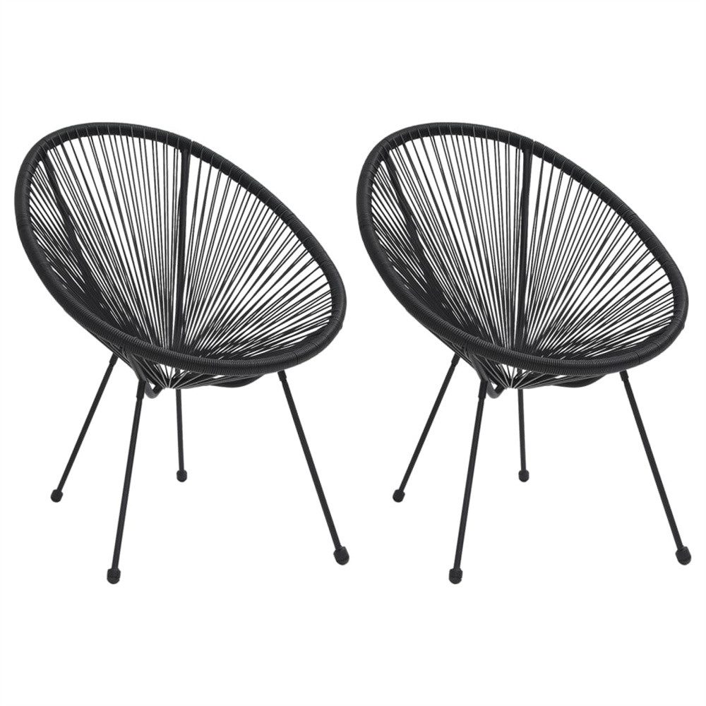 Gartenstuhl Schwarz Moon-Gartenstühle 2 Stk. Rattan 80 x 70,5 x 83 cm