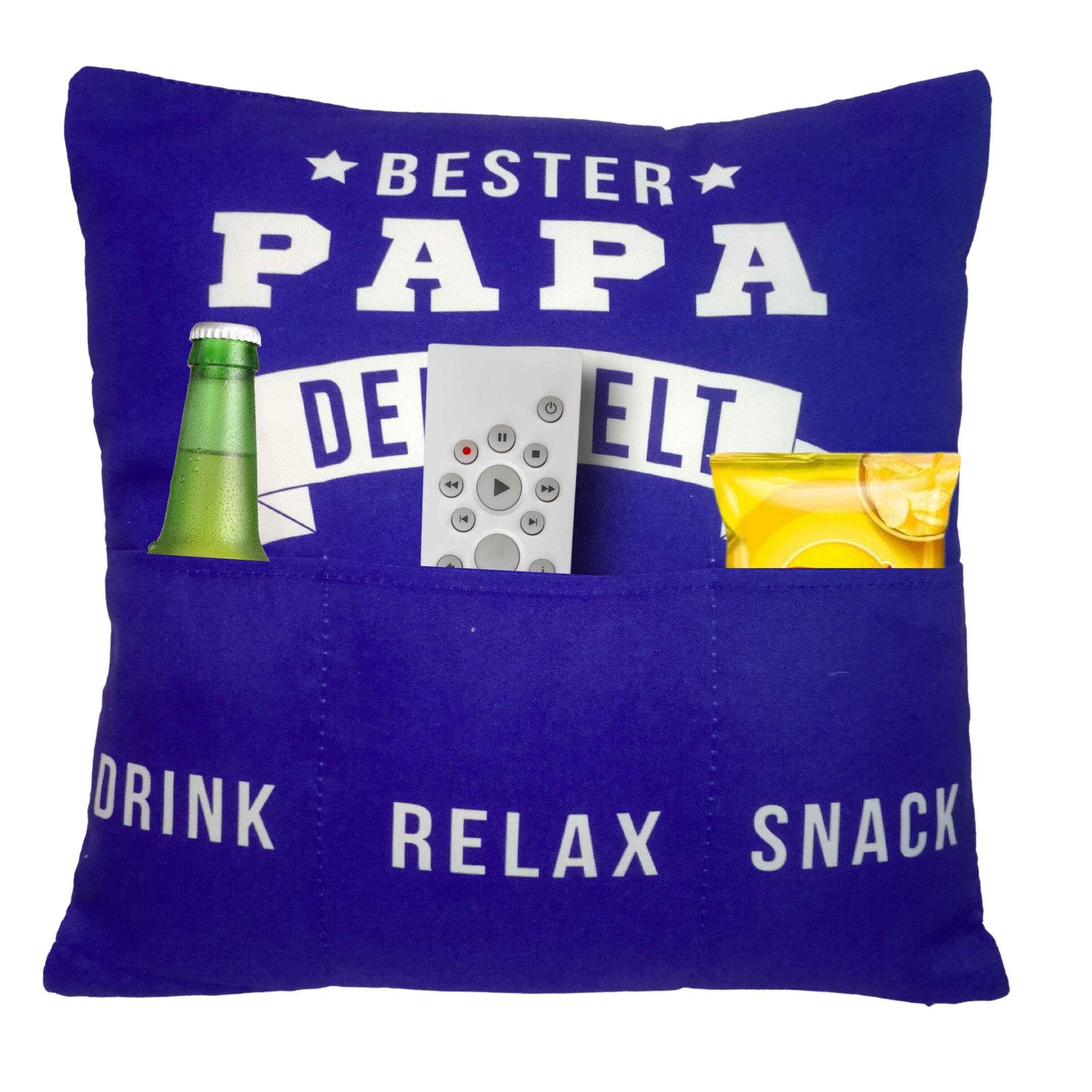Bada Bing Dekokissen Bester Papa Kissen mit Taschen für den besten Papa tol günstig online kaufen