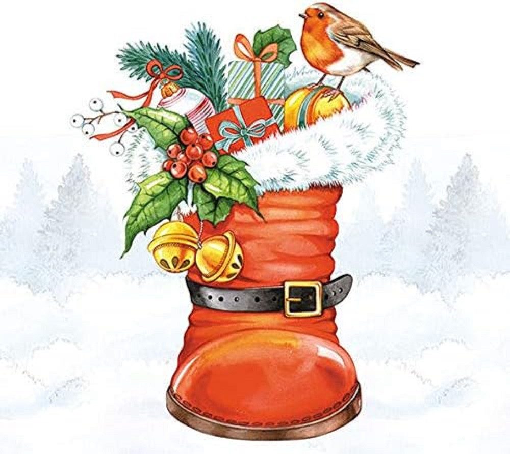 Ambiente Luxury Paper Products Papierserviette Party, Vogel, Tiere, Schnee, Weihnachten, Geburtstag, (20 St), Tischdeko, Winter, Decoupage, Serviettentechnik geeignet