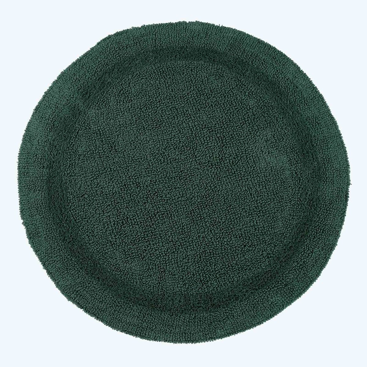 Homescapes Badematte Runde Battematte moosgrün 80 cm aus 100% Baumwolle, Höhe 20 mm, Φ 80 cm