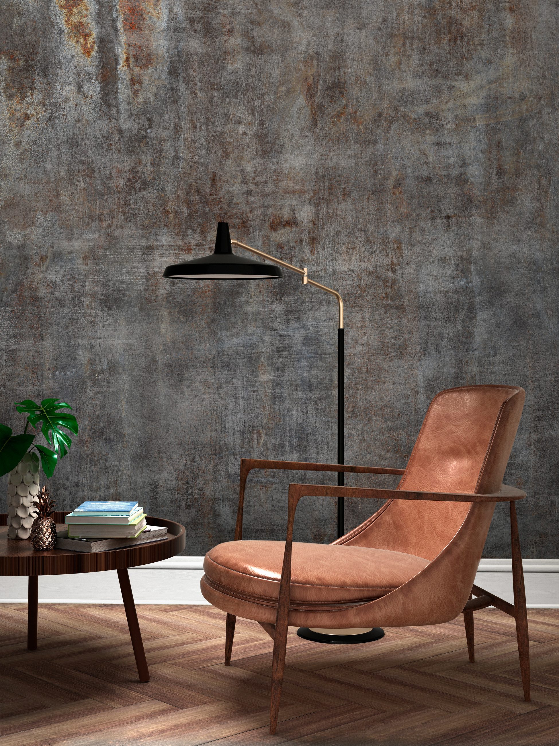 Rasch Fototapete Metall-Optik in Dunkelgrau, glatt, Rost-Optik, urban, (1 Rolle, 1 St), 300 cm x 400 cm