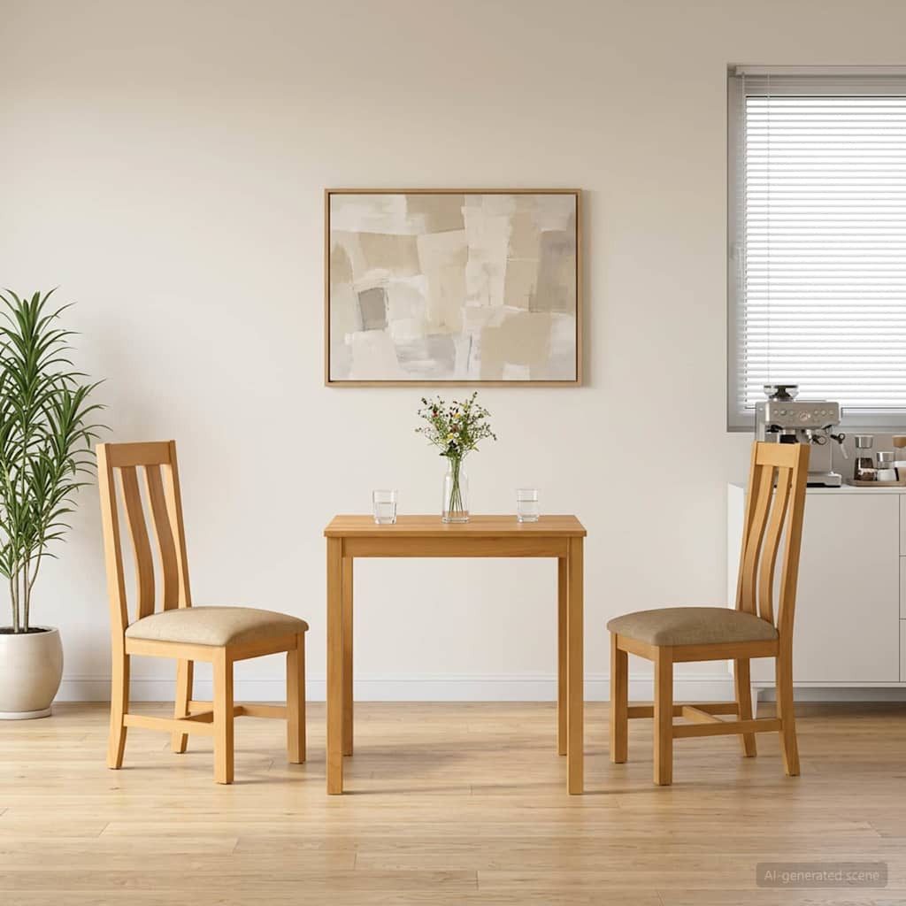 vidaXL Gartenlounge-Set Essgruppe 3 stk. Beige Massivholz Eiche, (3-tlg)