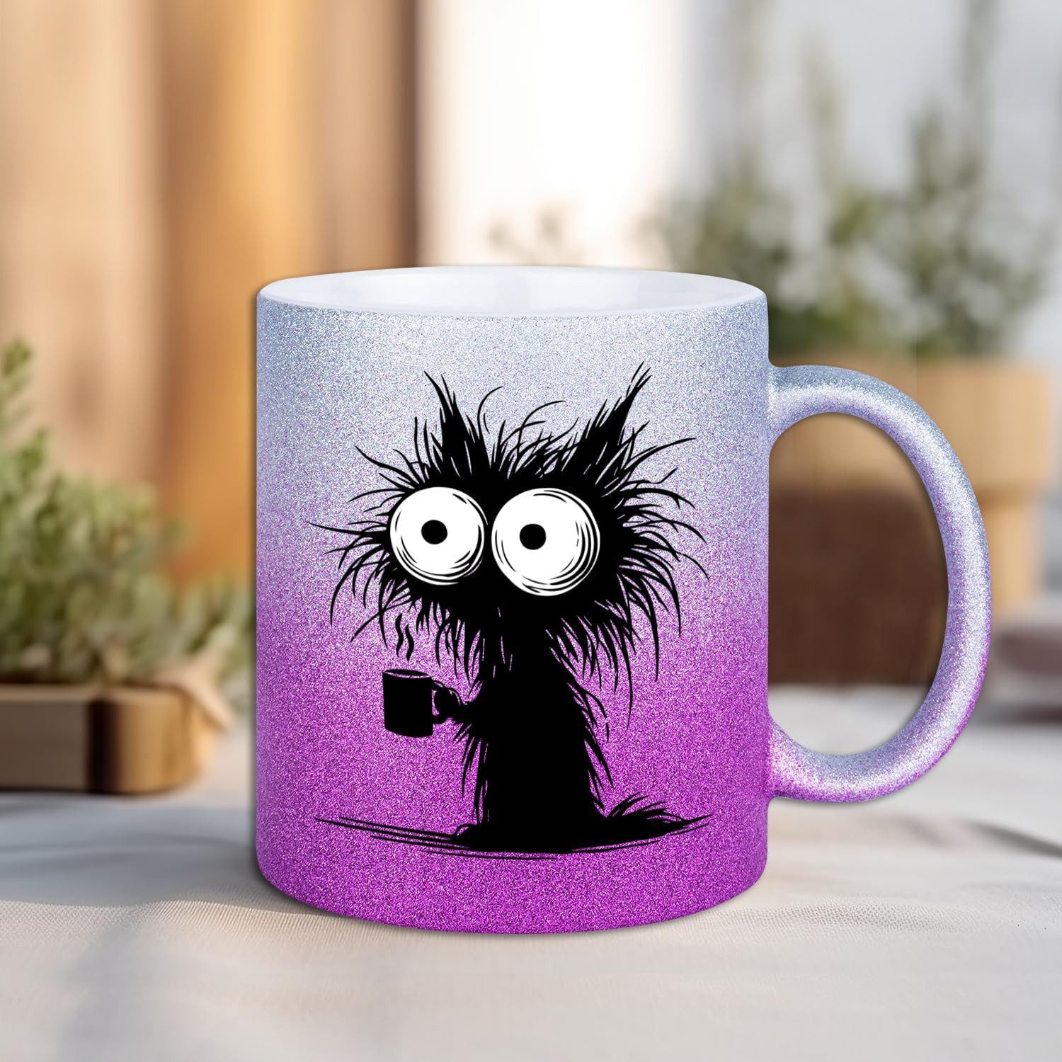 Hustling Sharks Tasse Hustling Sharks® Glitzer-Tassen - Ich brauch Kaffee I, 330 ml
