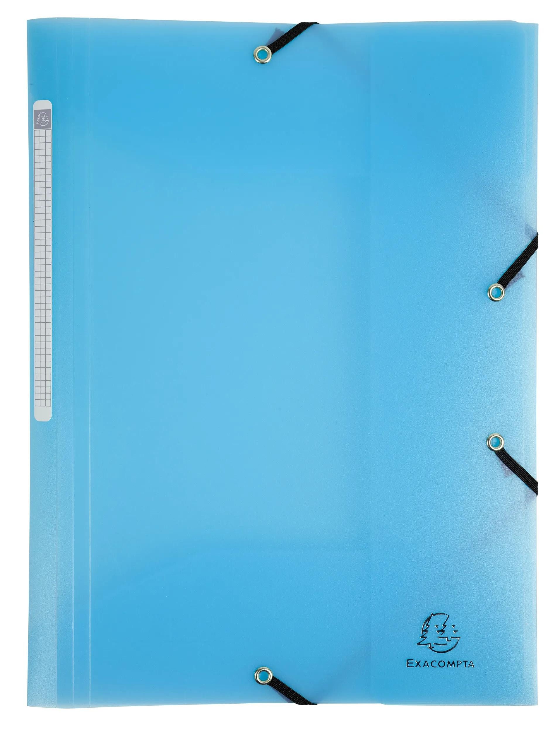 Organisationsmappe 25x Sammelmappe A4 + Gummizug, 3 Klappen, PP, Pastellblau, 55172E