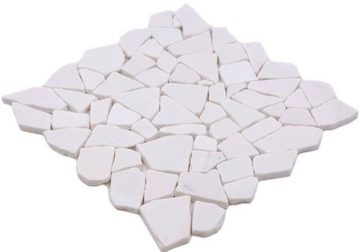Mosani Mosaikfliesen Mosaik Bruch Marmor Naturstein Polygonal weiß Wandfliese Küche