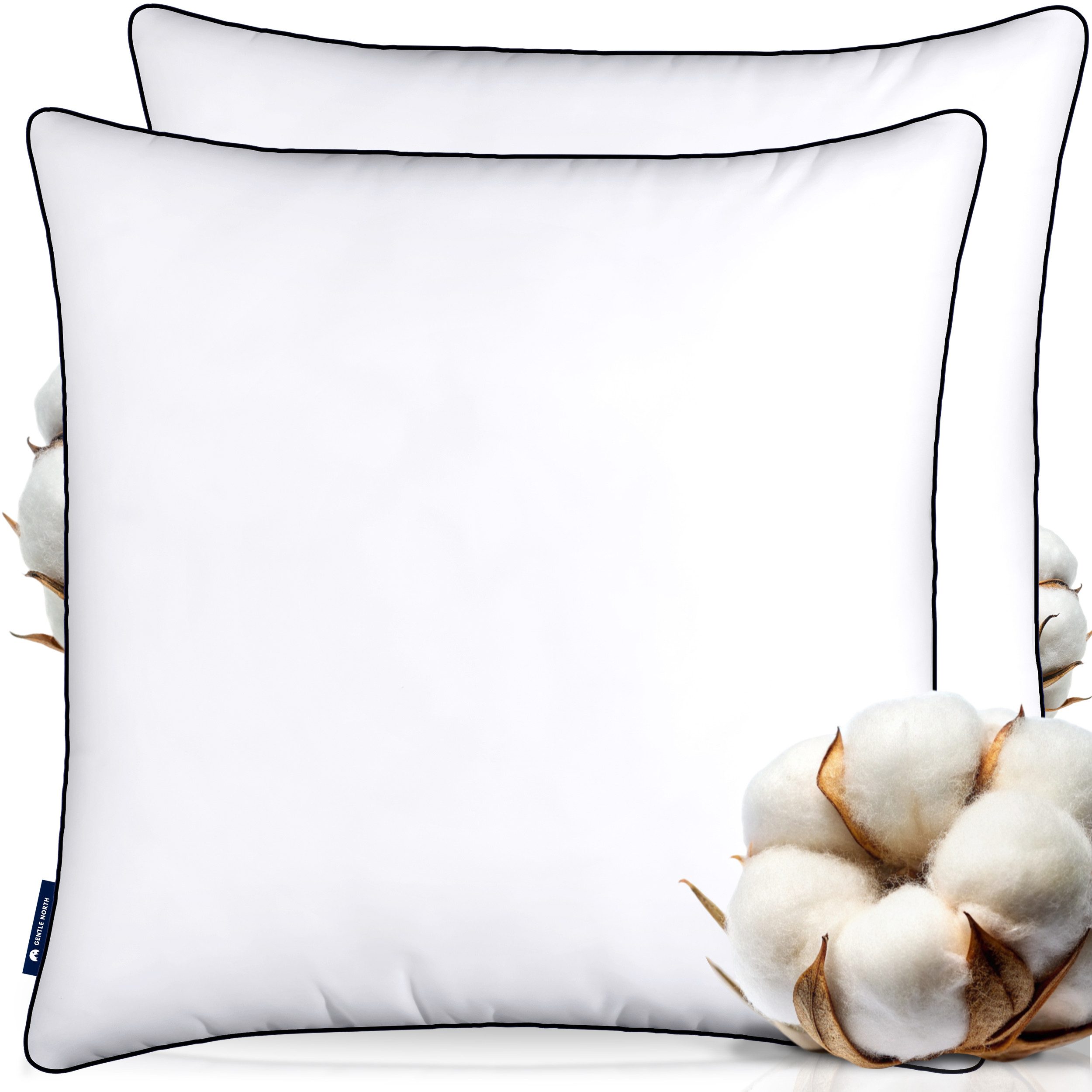 Gentle North Kopfkissen in Hotelqualität - flauschiges, gut gefülltes Schlafkissen -, Füllung: 100% Nano-Poly-Füllung, Bezug: Baumwolle, Seitschläfer, Rückenschläfer, Bauchschläfer, Seitenschläfer, Reißverschluss für Füllung - waschbar - Made in EU