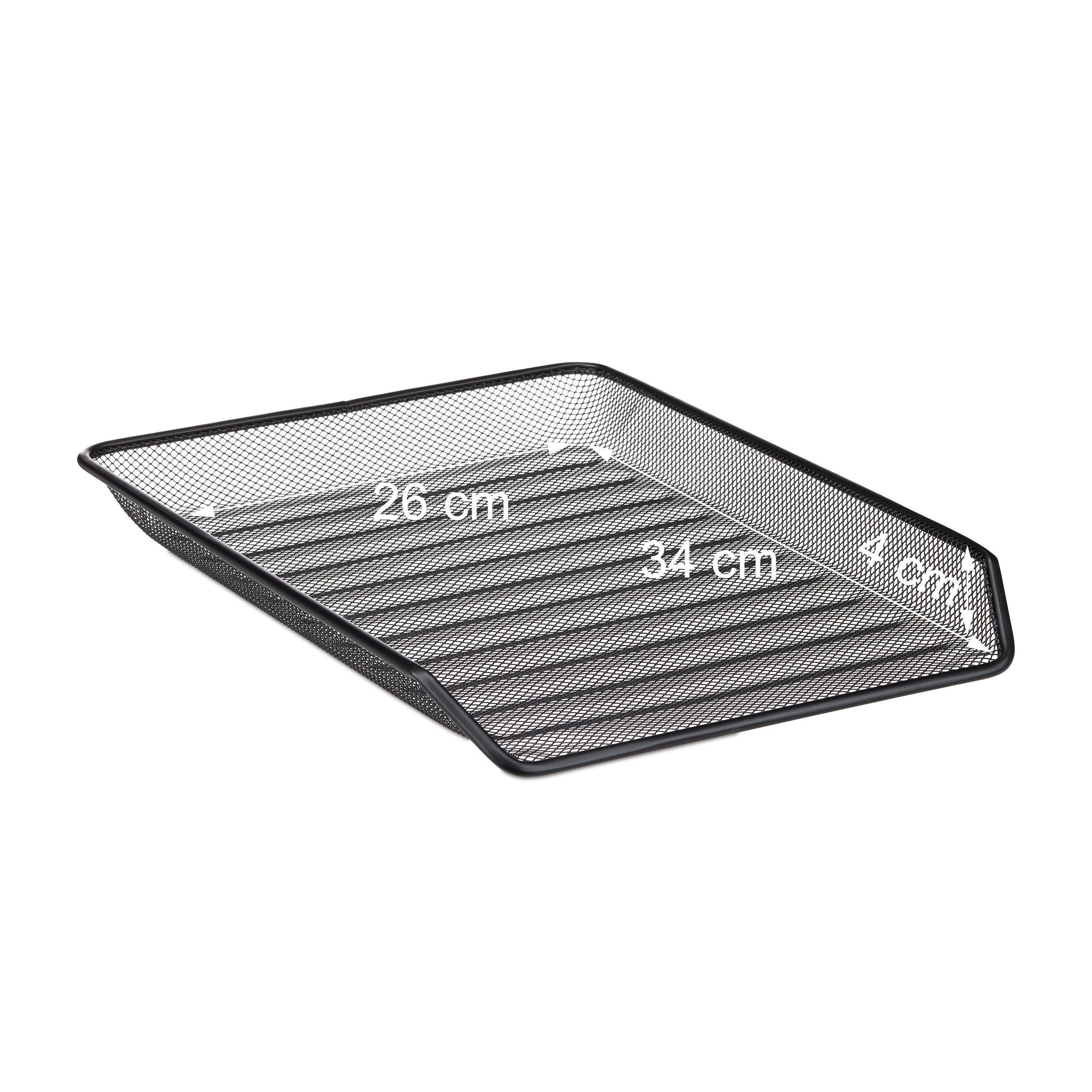 relaxdays Briefablage Dokumentenablage aus Metall (1-St), schwarz – Bild 4 von 5