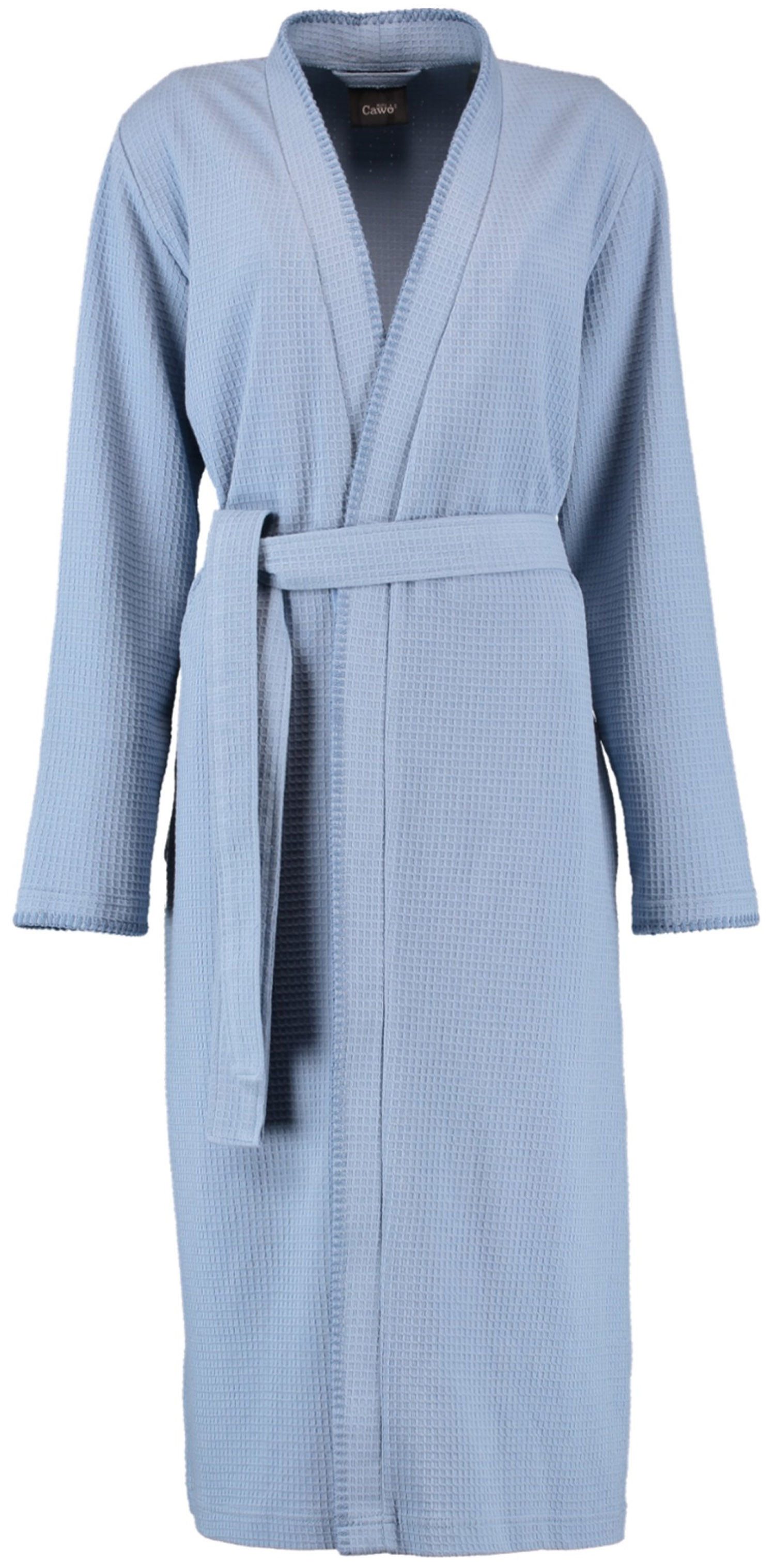 Cawö Damenbademantel Cawö Damen Bademantel Pique, Kimono-Kragen, Gürtel, Baumwolle