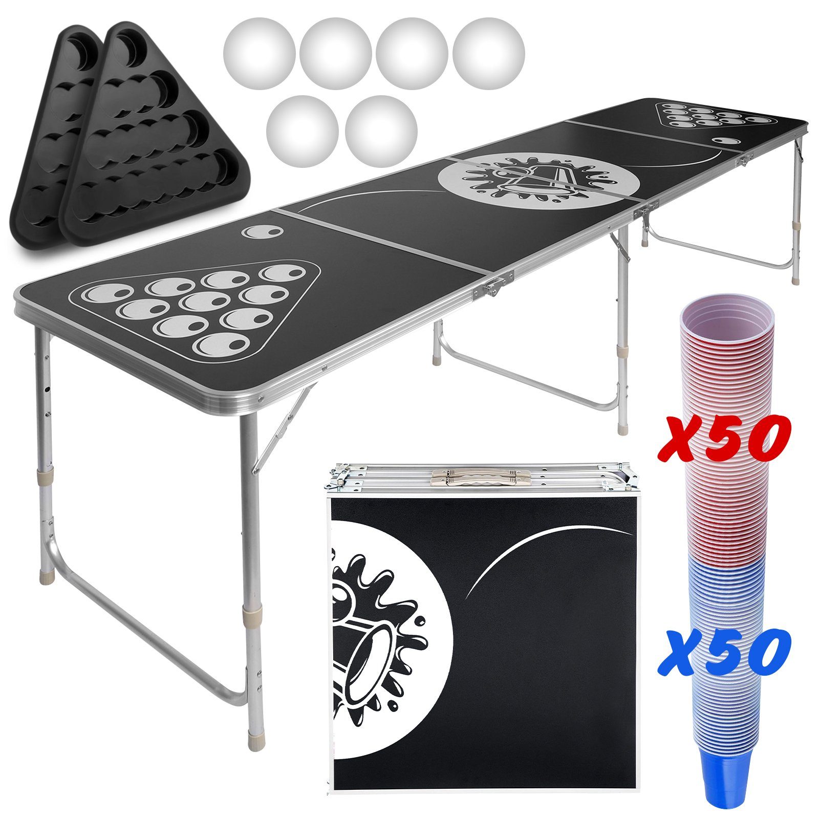 Jago Spieltisch Beer Pong Tisch Set+100 günstig online kaufen