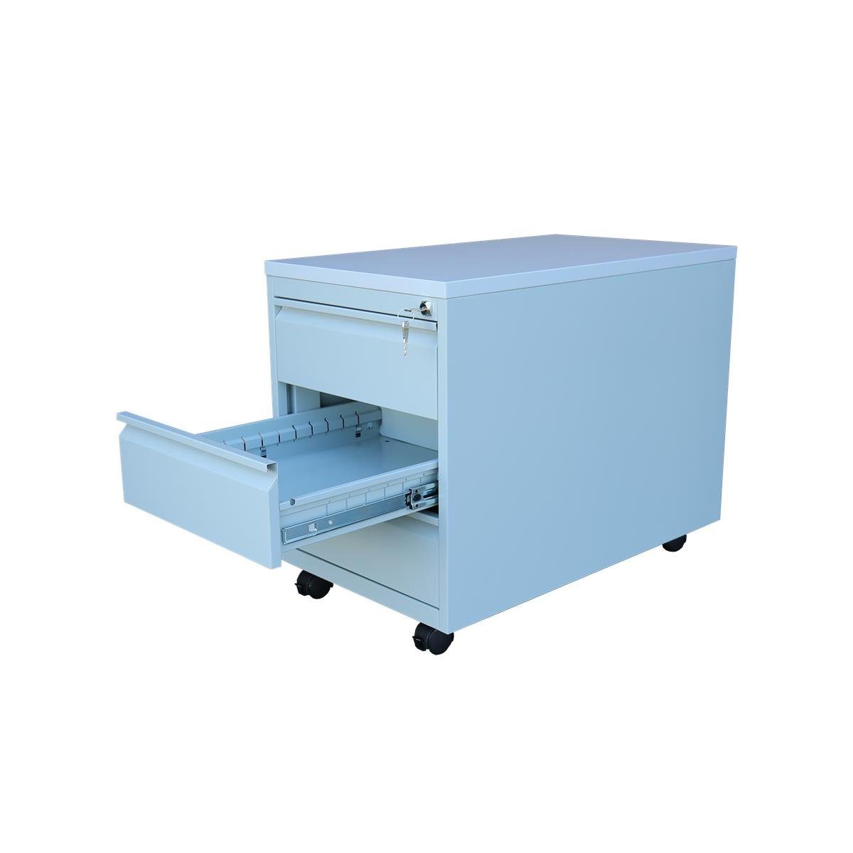 Steelboxx Fächerschrank Lüllmann® Rollcontainer, Frontgriffleiste, 3 günstig online kaufen