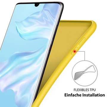 CoolGadget Handyhülle Gelb als 2in1 Schutz Cover Set für das Huawei P Smart 2019 6,21 Zoll, 2x Glas Display Schutz Folie + 1x TPU Case Hülle für P Smart 2019