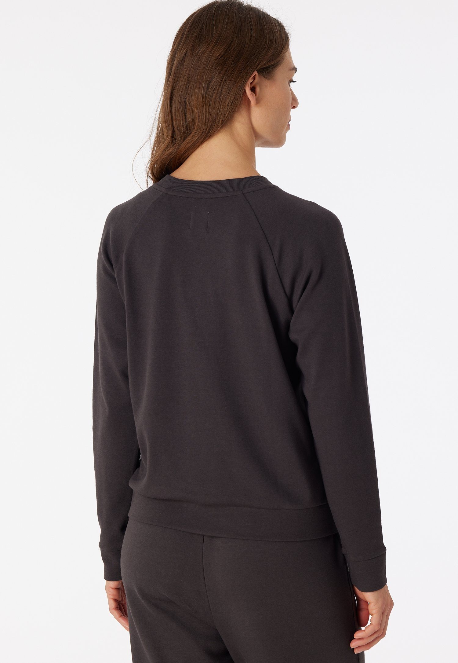 Sweatshirt Aus Schiesser mit Elastananteil Baumwolle und Markenlabel, Modal- mit