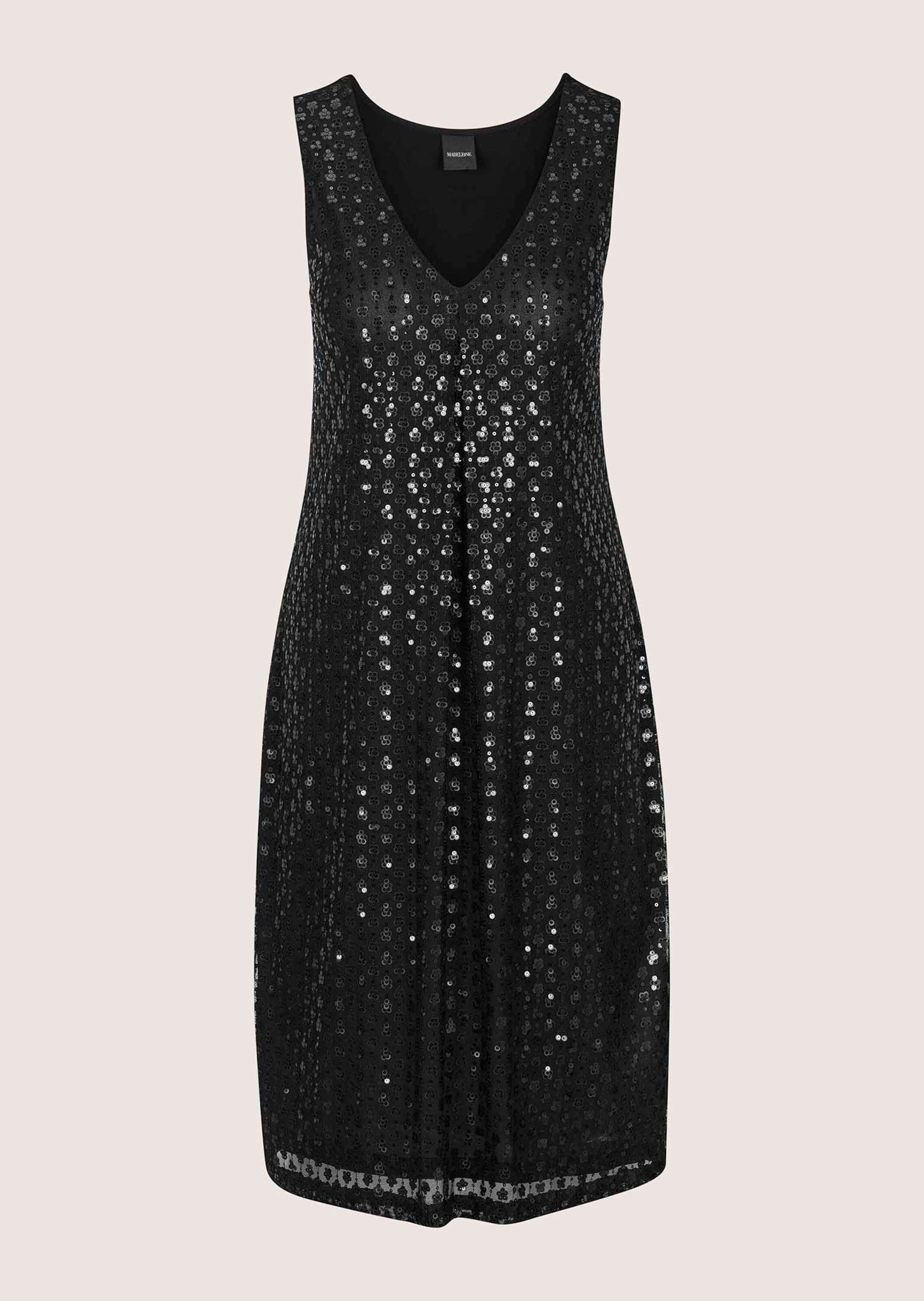 MADELEINE Midikleid Partykleid mit V-Ausschnitt Ärmelloses Sommerkleid mit breiten Trägern und Knielänge