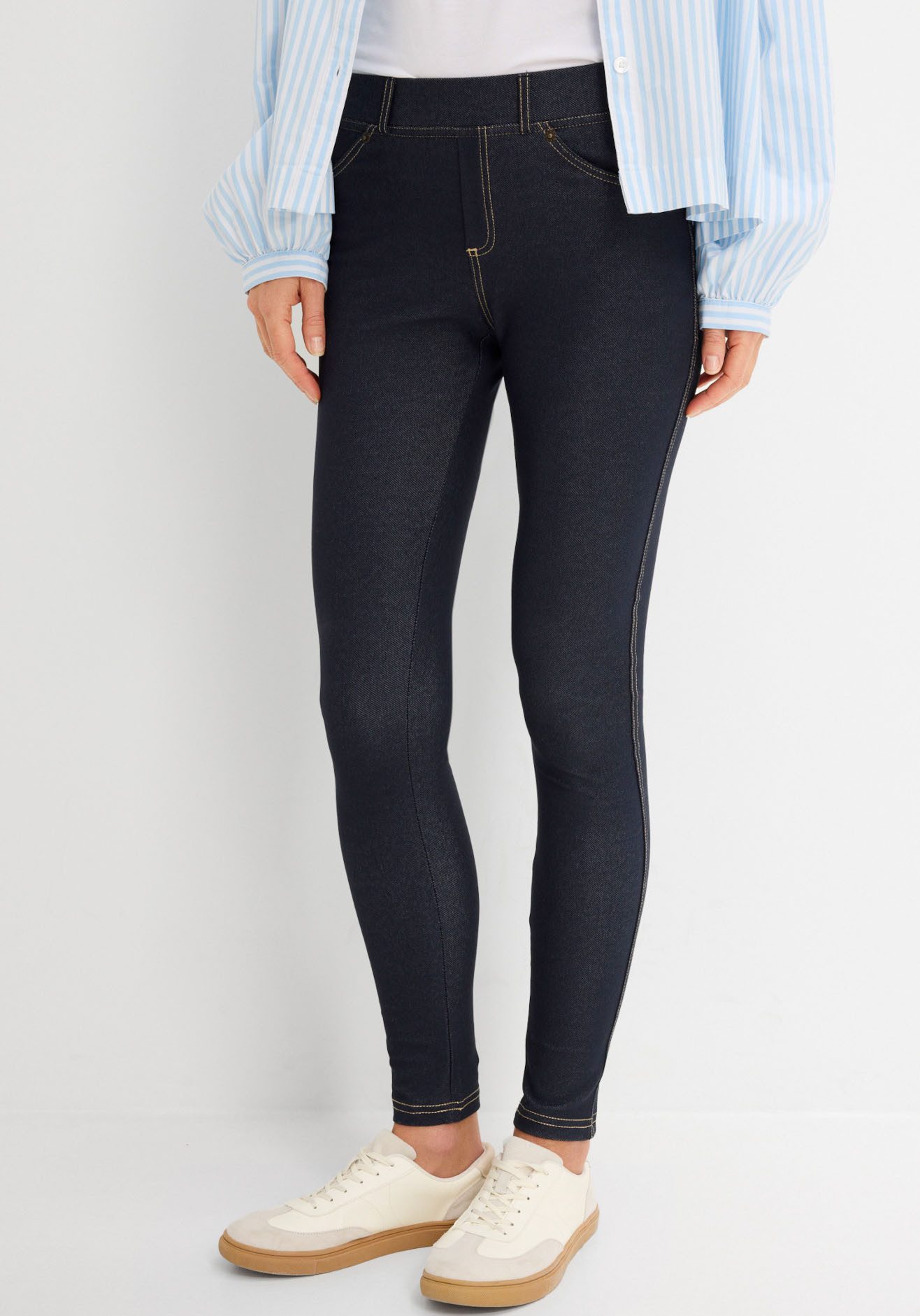bonprix Leggings Skinny Fit, mit Eingrifftaschen und Gesäßtaschen, mit Gummizug