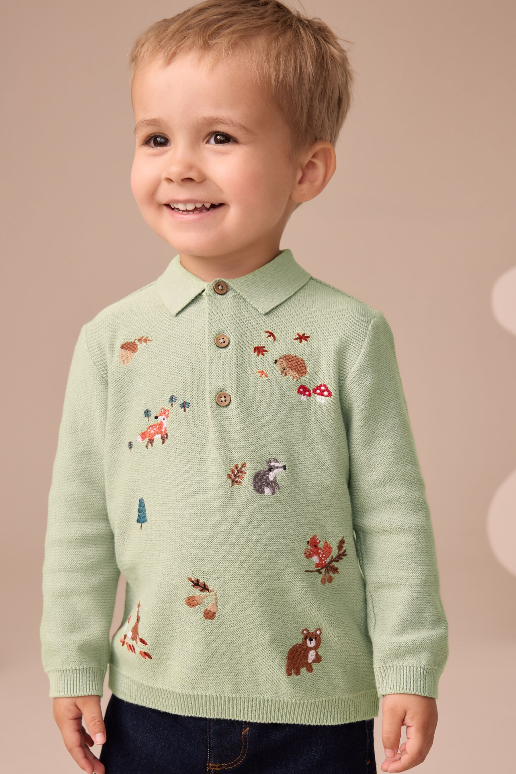 Next Polokragenpullover Komplette besticktes Strick-Polohemd (1-tlg) günstig online kaufen