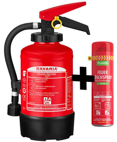BAVARIA Brandschutz Schaum-Feuerlöscher Brandschutzduo für jeden Haushalt, Wasser und Schaummittel, Für Brände in Haushalt und Küche