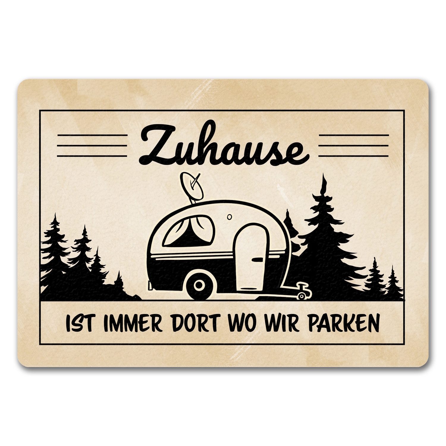 Fußmatte Zuhause ist immer dort wo wir Parken Fußmatte in 35x50 cm ohne Rand