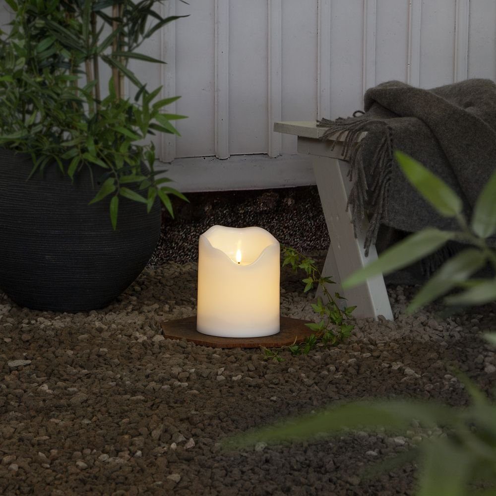 click-licht Tischleuchte LED Kerze Flamme Grand in Weiß IP44 200mm, keine Angabe, Leuchtmittel enthalten: Ja, fest verbaut, LED, warmweiss, LED Kerzen