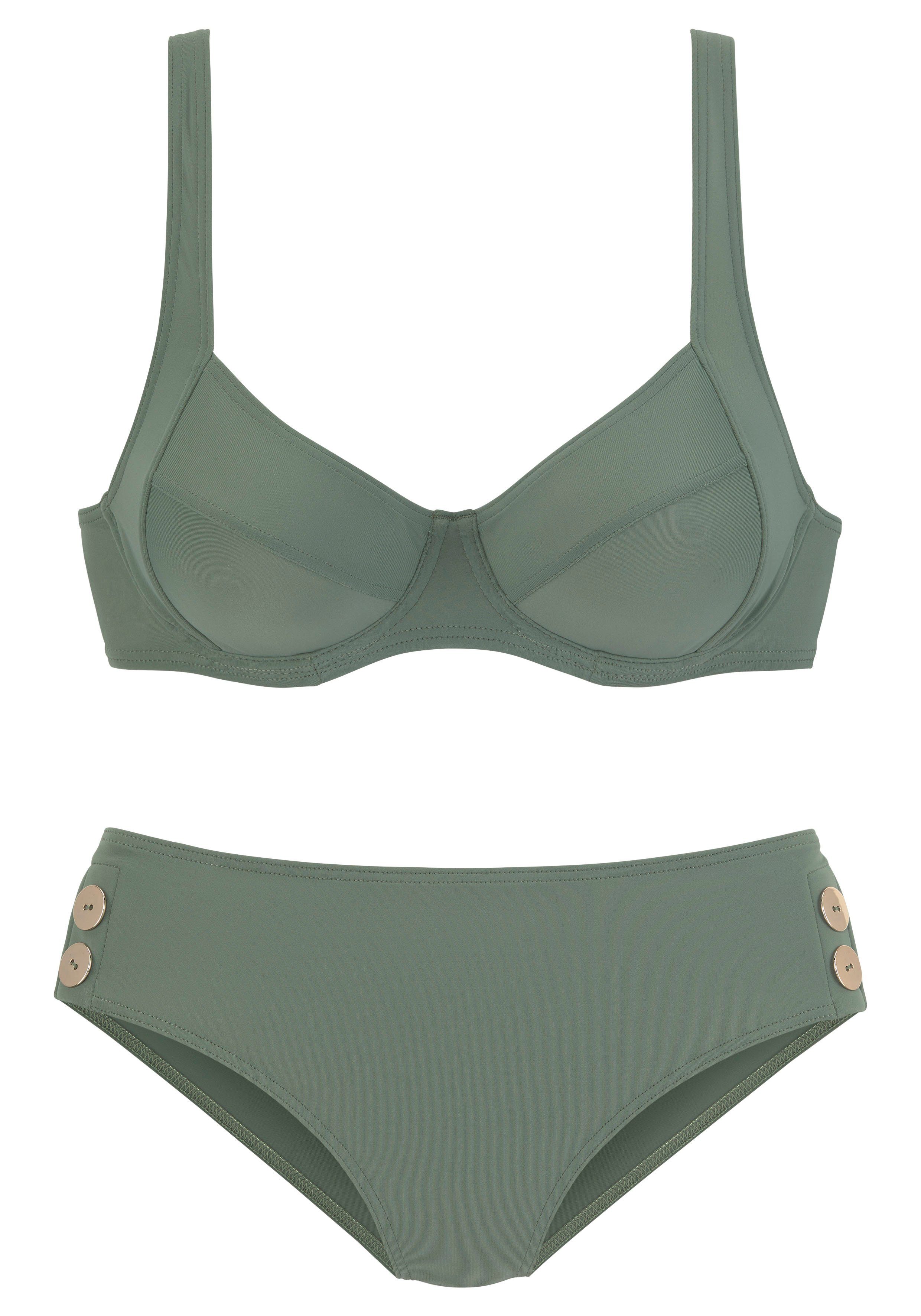 Vivance Bügel-Bikini mit goldfarbenen Zierknöpfen günstig online kaufen
